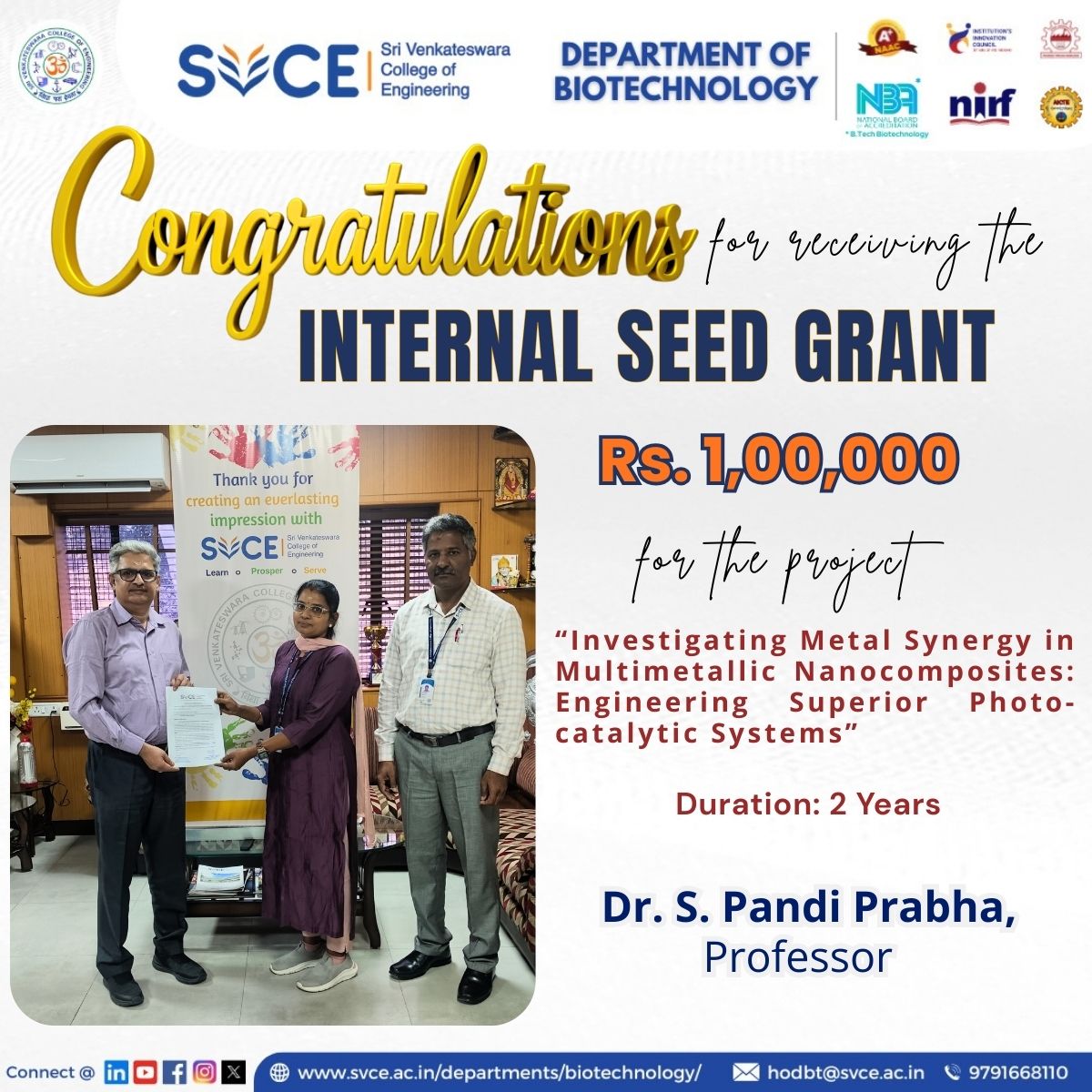 Biotechnology, - 🌟 Research Grant Announcement🌟 Greetings from the ...