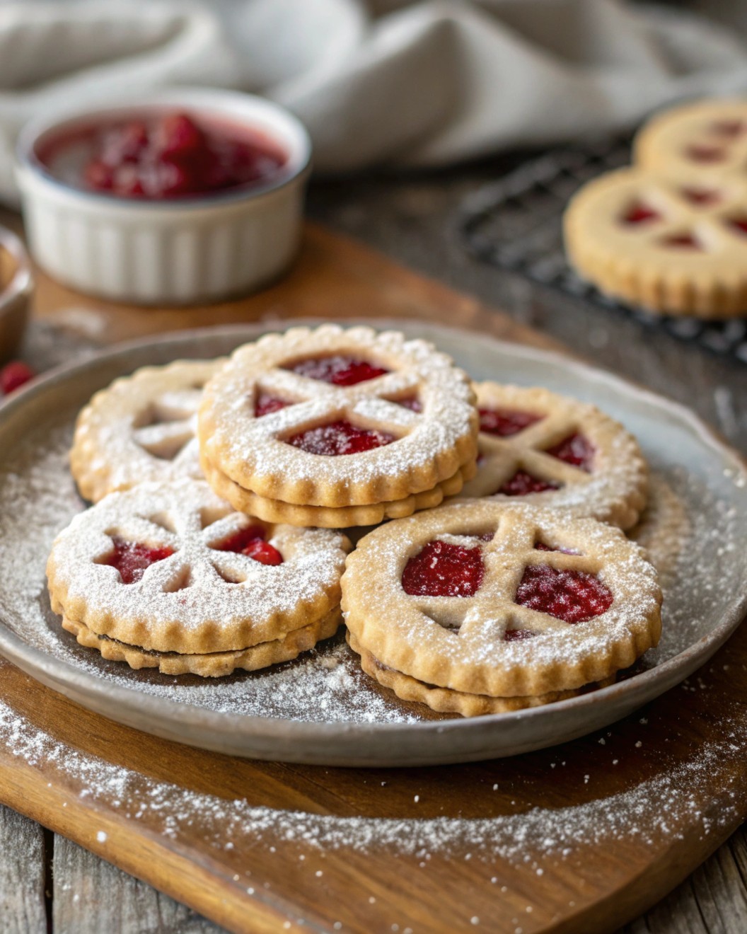 O Recettes - Sablés à la Confiture (façon Linzer) 🍽️ Ingrédients : 250g ...