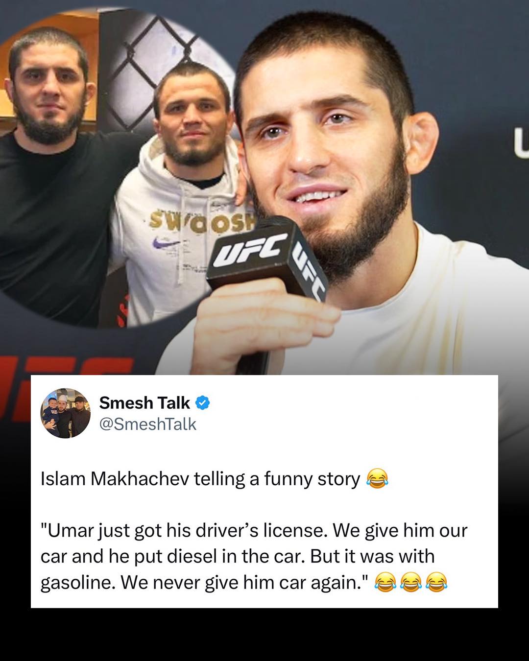 Smesh - Islam Makhachev telling a funny story about Umar 😂 | Facebook