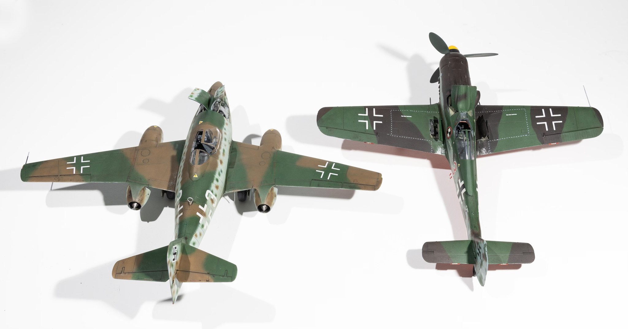 Eduard 1/48 FW190D-9 and Tamiya 1/48 Me262A-1a JV44 models