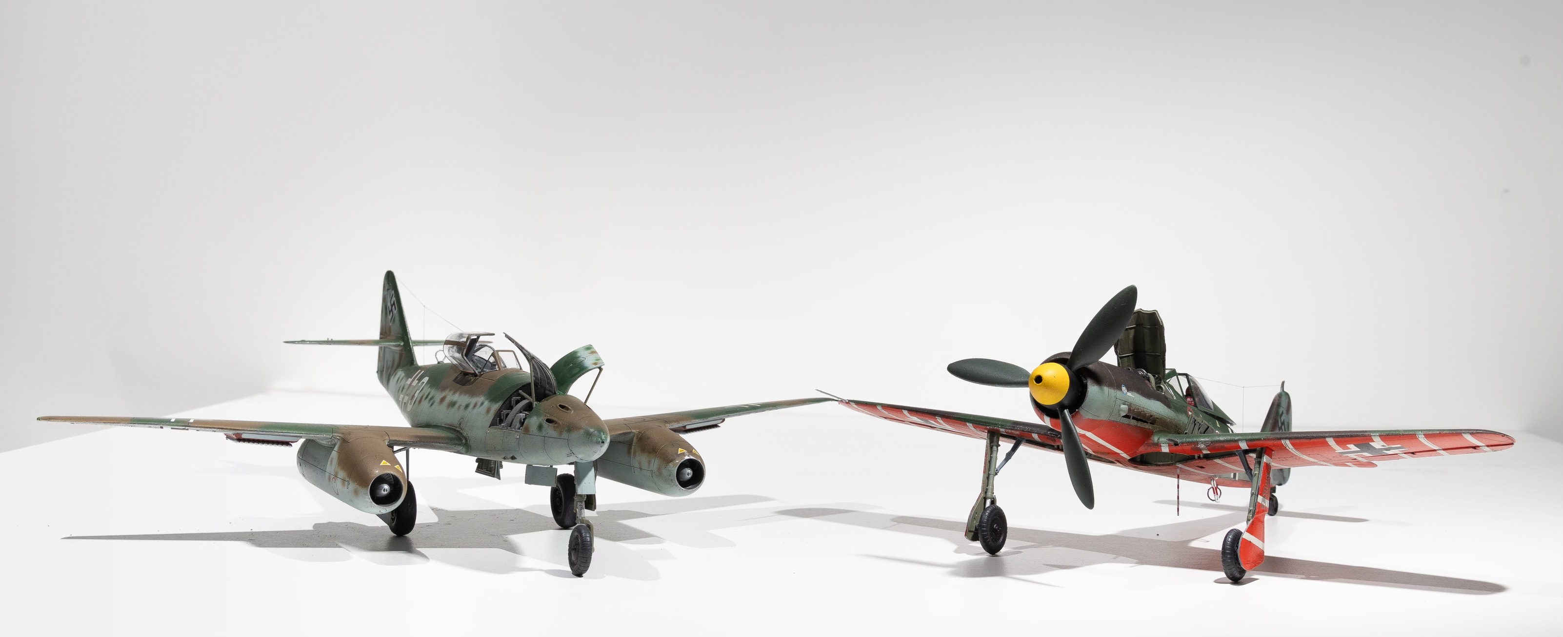 Eduard 1/48 FW190D-9 and Tamiya 1/48 Me262A-1a JV44 models