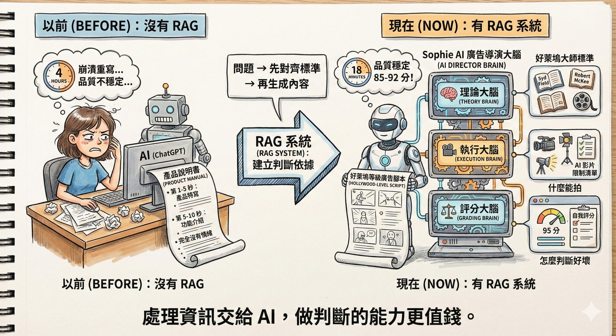 【從 4 小時縮短到 18 分鐘：揭秘我的 RAG 工作流，讓... - 蘇菲的創業進化論：ai × 品牌 × 跨境市場 | Facebook