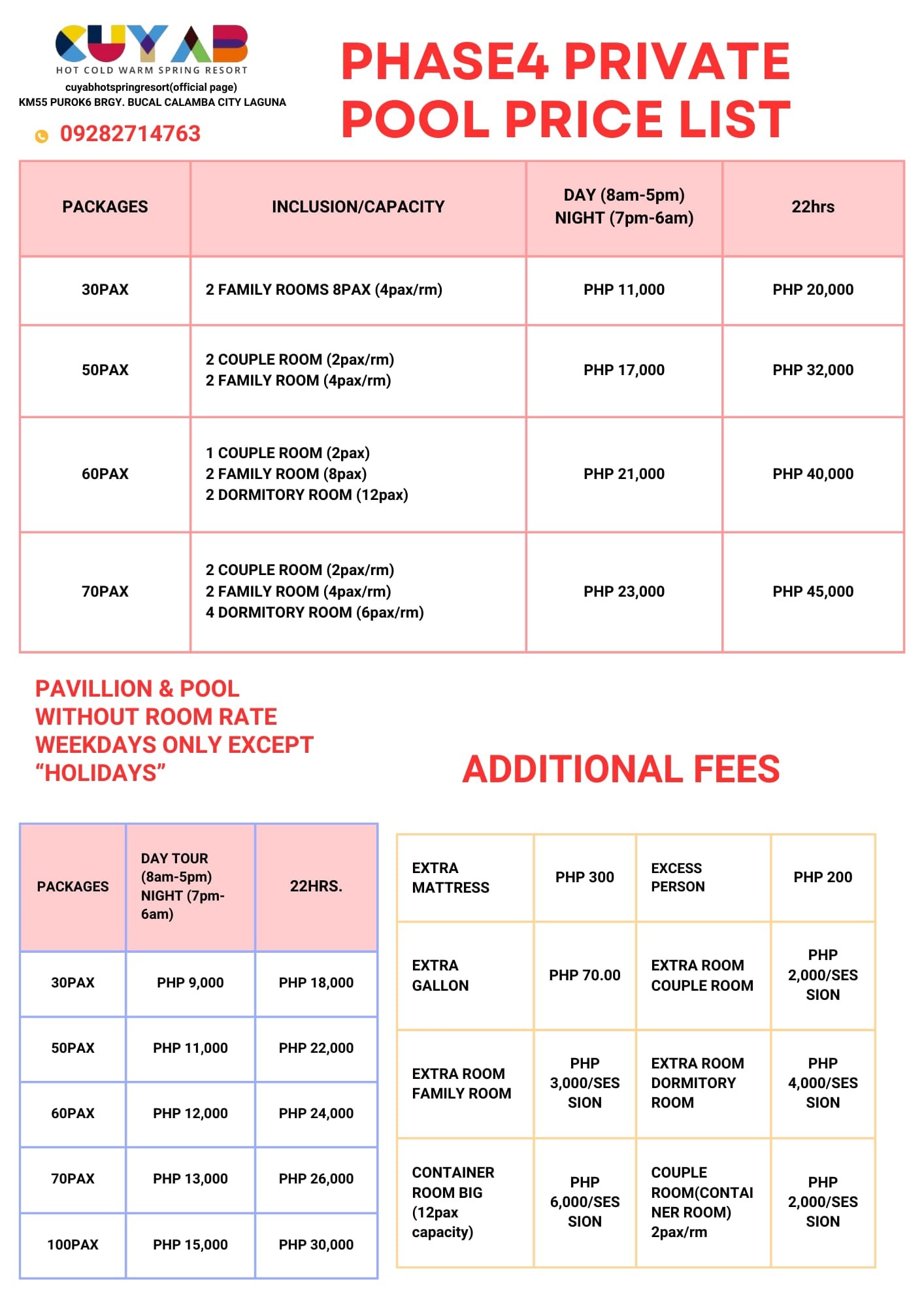 PUBLIC AND PRIVATE POOL RATES🥰 - Cuyab Hot Spring Resort | Facebook