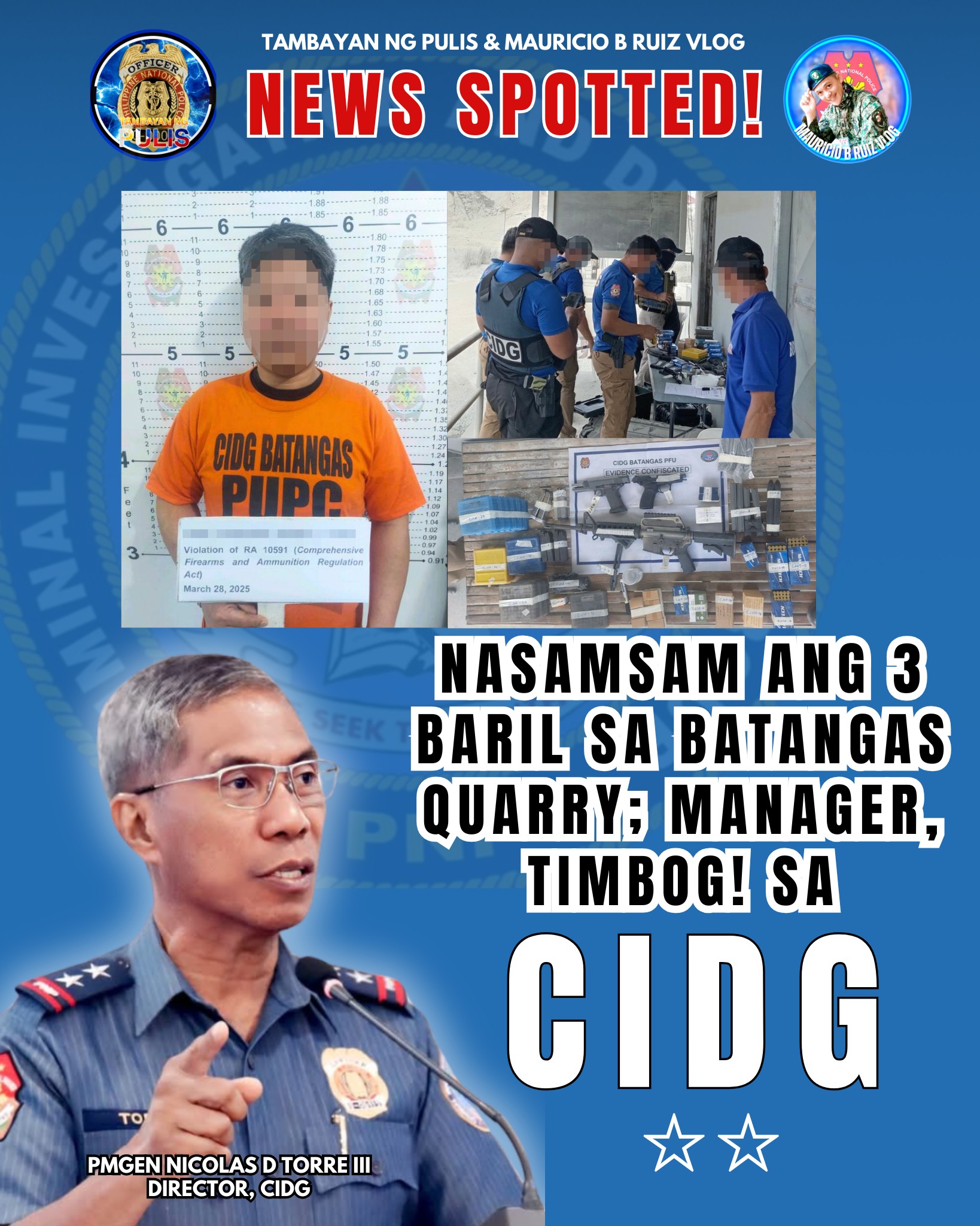 Tambayan NG PULIS - CIDG, NASAMSAM ANG 3 BARIL SA BATANGAS QUARRY ...