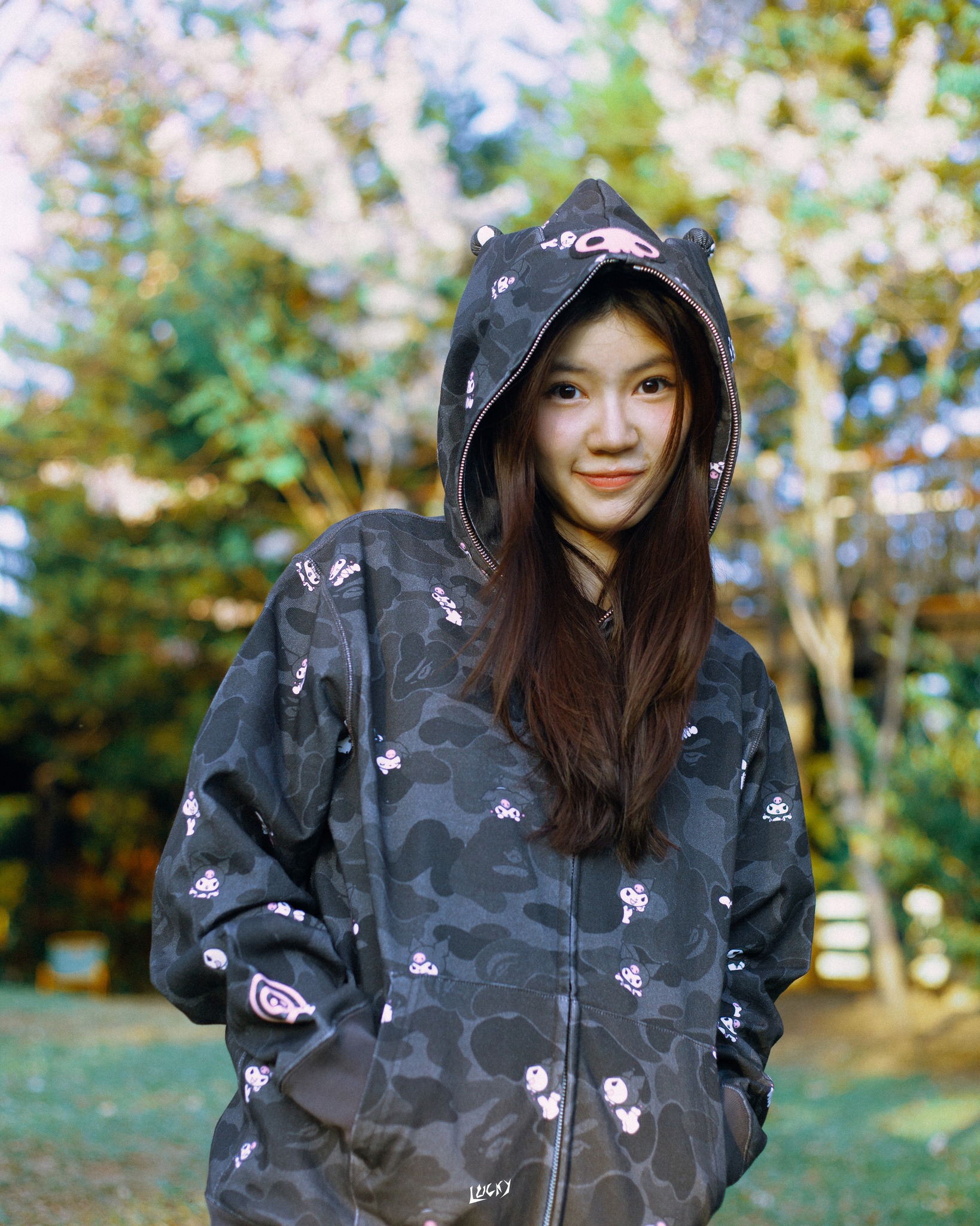 BAPE Kuromi Camo Full Zip Hoodie Available Now. Starting Price 