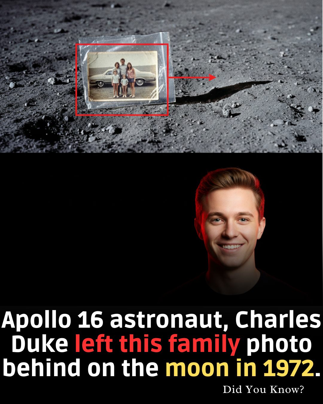 In 1972, Apollo 16 astronaut Charles Duke left a small but
