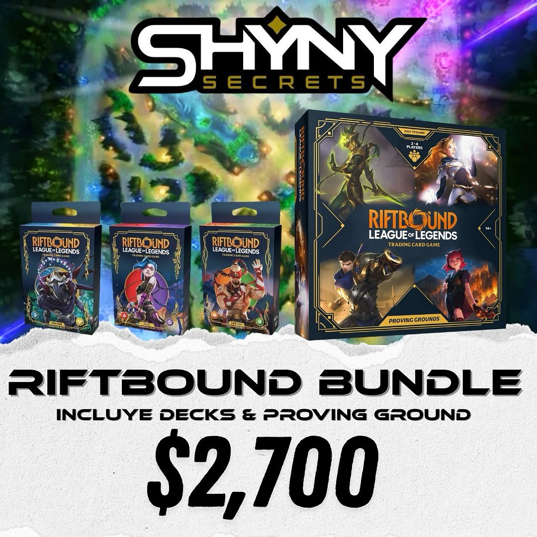 Shiny - Solo 6 “Bundles” disponibles Incluye los 3 decks de Riftbound ...