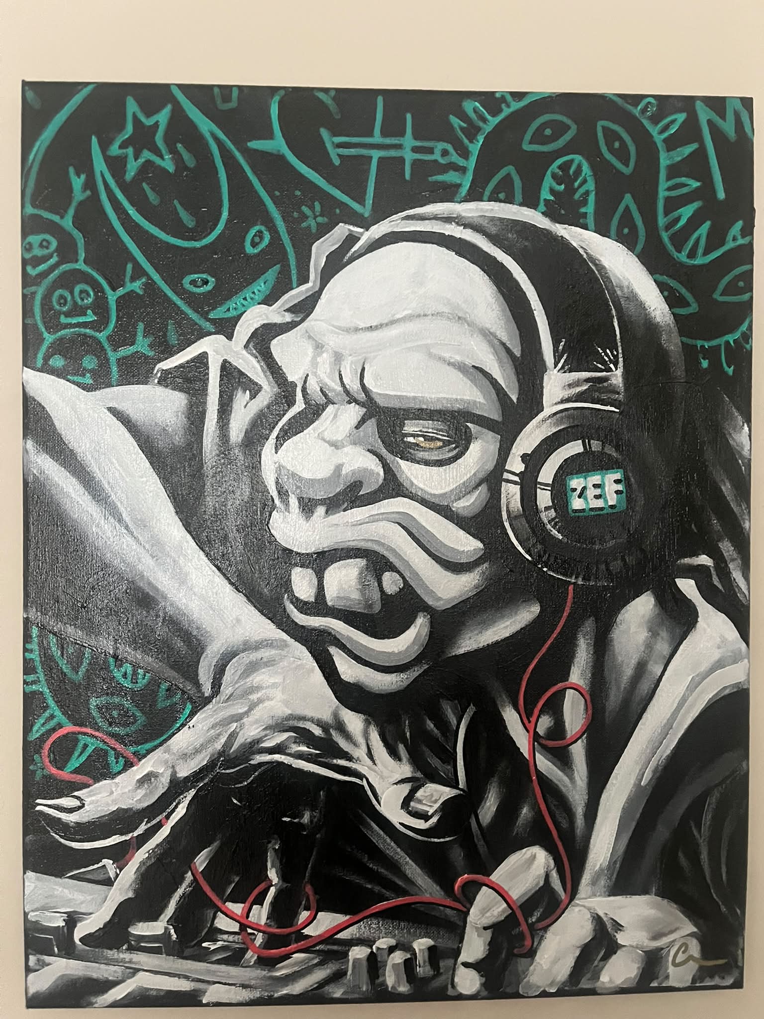 DJ Hi-Tek acrylic on canvas どょ牛が 1 ZEF F