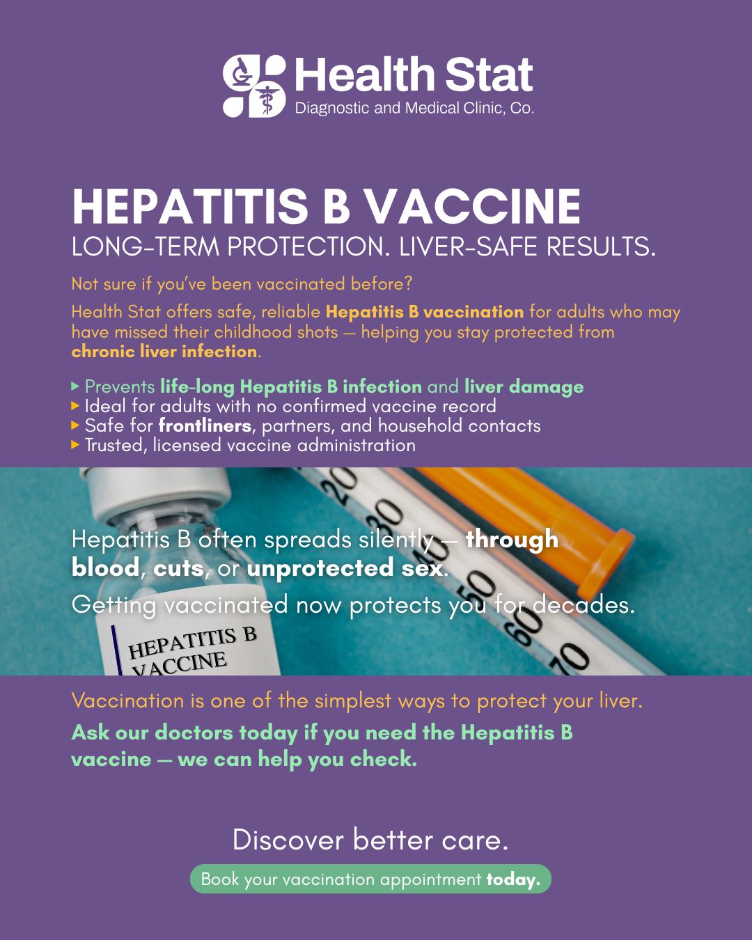Health - Hepatitis B Vaccination at Health Stat Antipolo 💉 If you’re ...