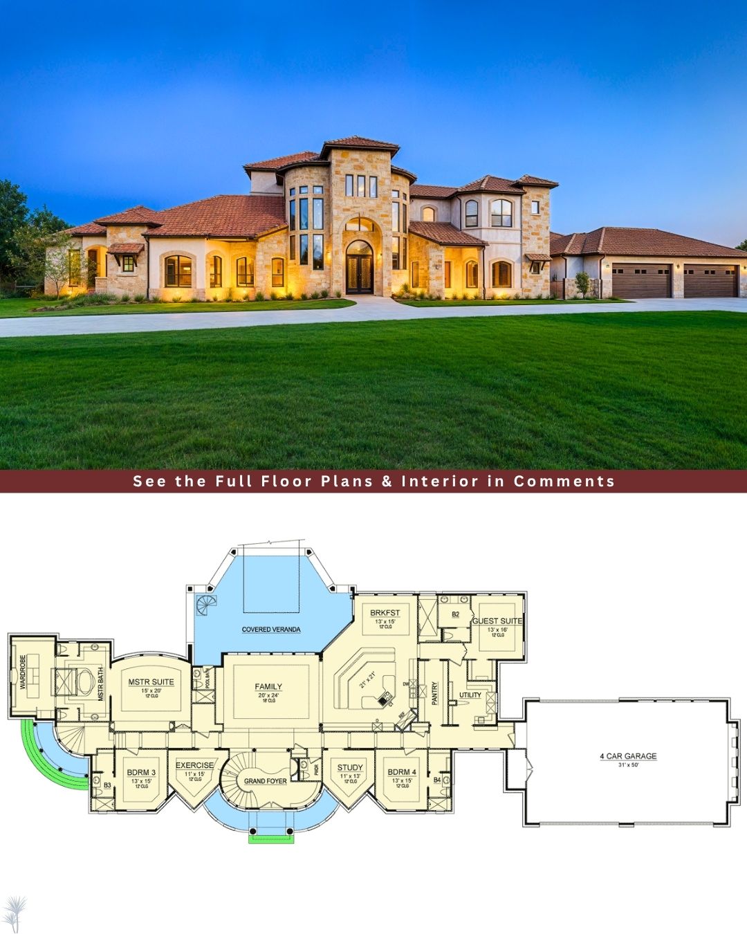 Dream - Check out this Stunning 6,121 S.F. Mediterranean House Plan ...