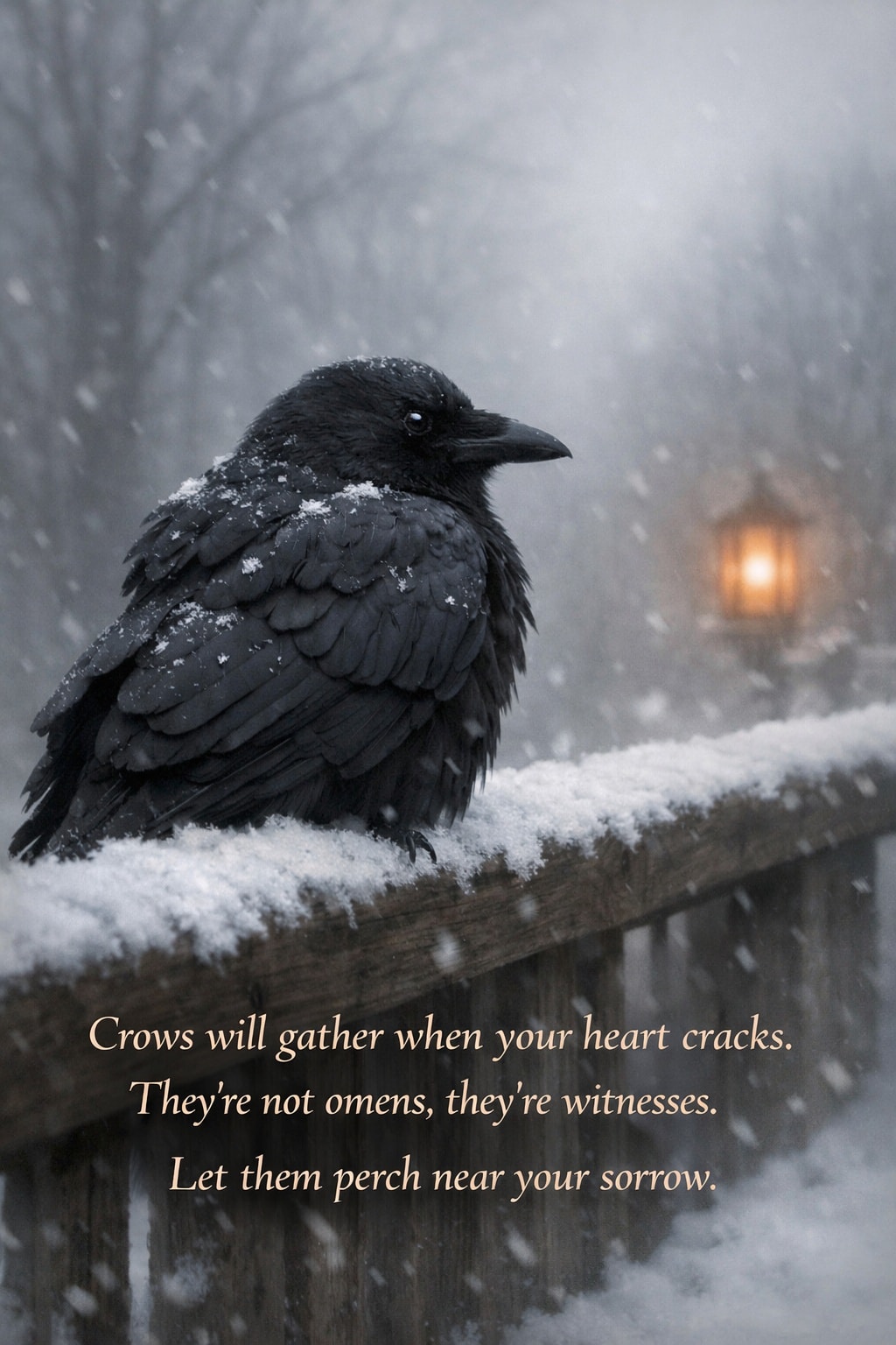 Crow - “Crows will gather when your heart cracks. They’re not omens ...