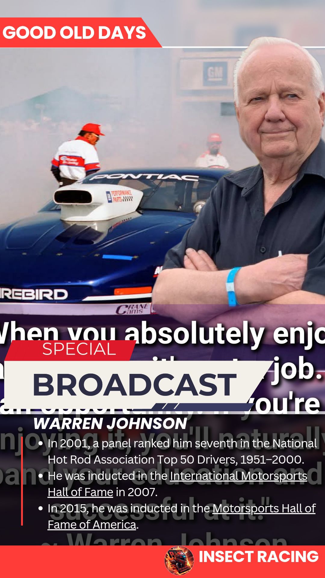 Insect - Warren Johnson 🔥🏁🇺🇸🏆 In 2001, a panel ranked him seventh in ...