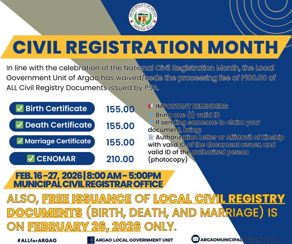 ANNOUNCEMENT ‼️ In line... - Argao Local Government Unit | Facebook
