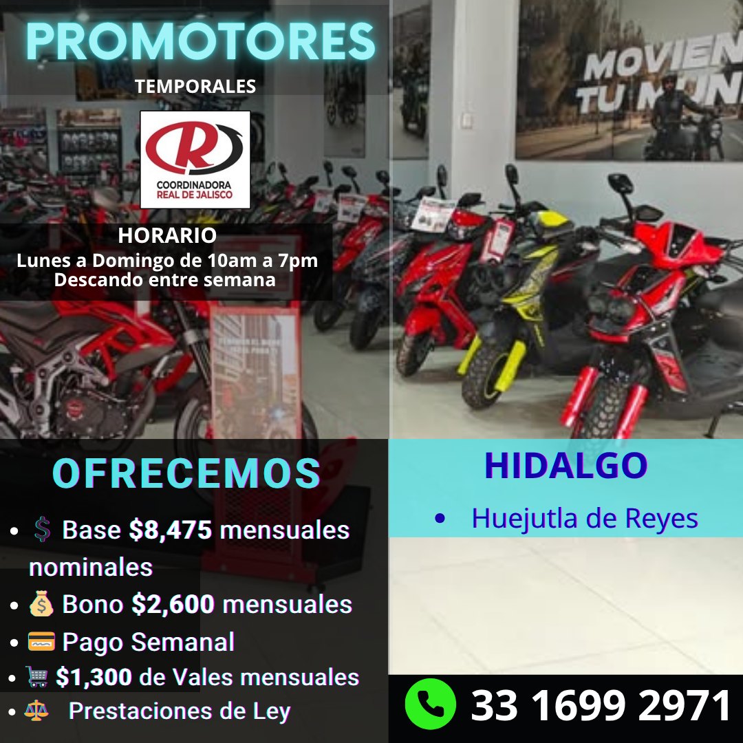 Reclutamiento - ¡Solicitamos Promotores! 🏍 🔥 📍 HIDALGO - Huejutla de ...