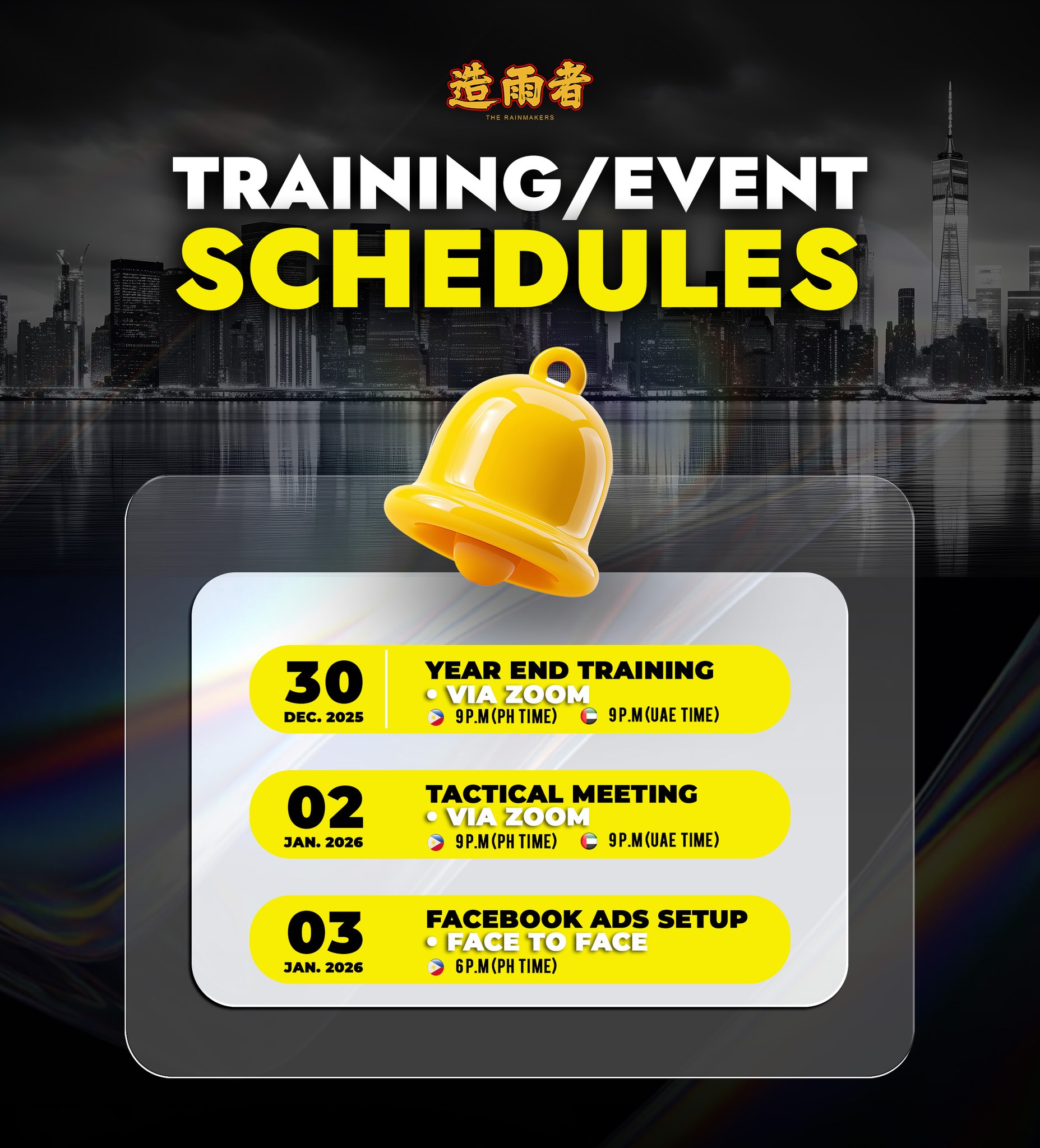 The RainMakers - 🔔 OFFICIAL ANNOUNCEMENT 🔔 RAINMAKERS TRAINING & EVENT ...