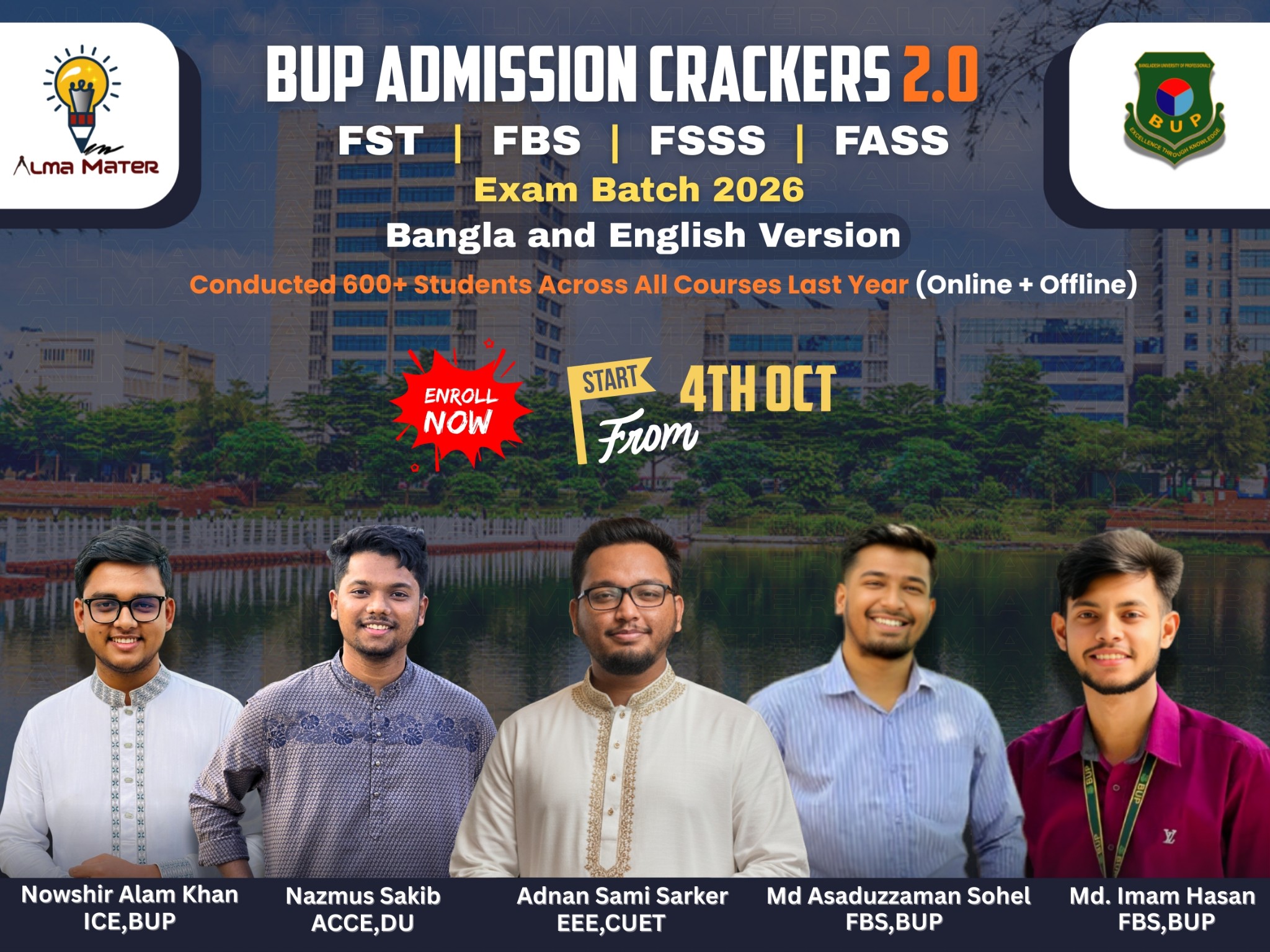 Alma Mater - 🔥 BUP Admission Crackers 2.0: সাফল্যের... | Facebook