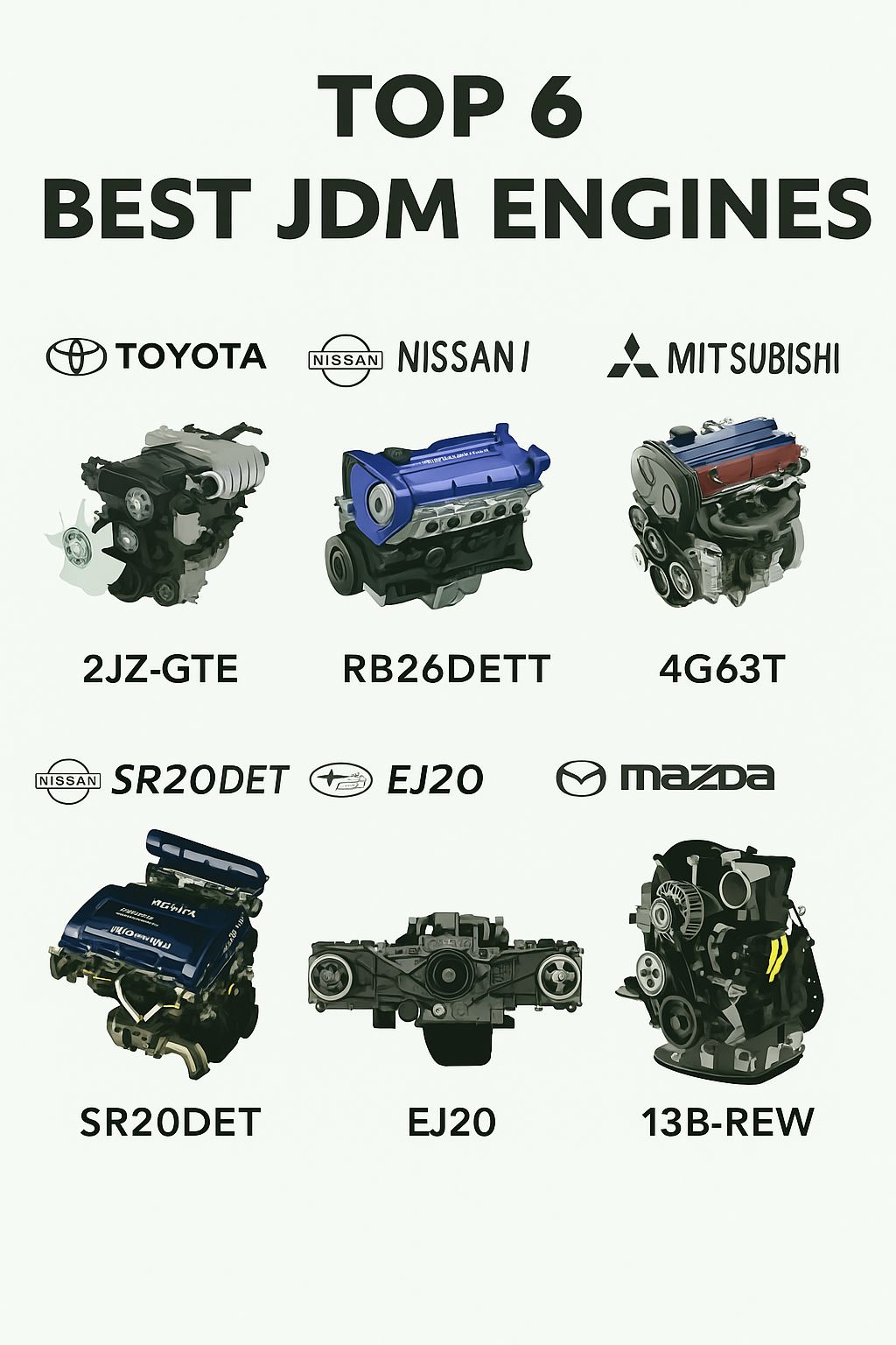 🔥 Top 6 Legendary JDM Engines 🔥 From track monsters to street
