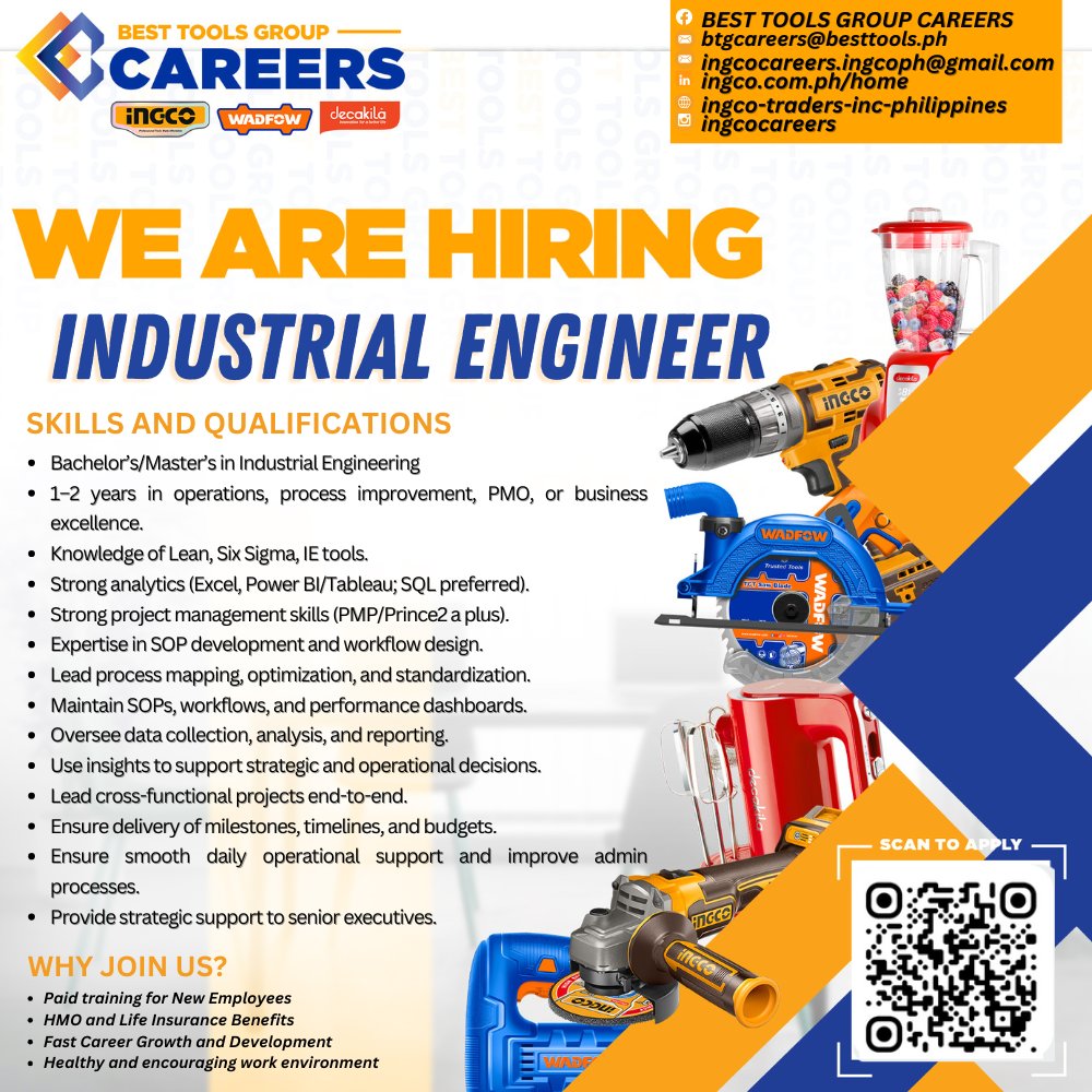 Best - 📢 WE’RE HIRING: Industrial Engineer 📍 Location: MIDC Park ...