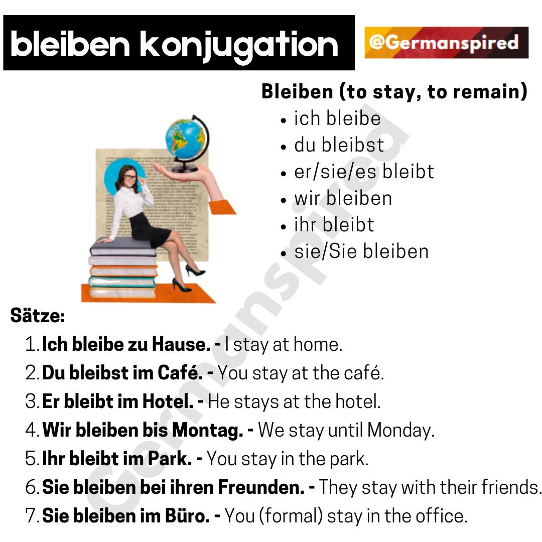 Germanspired - „bleiben“ – Konjugation “bleiben” – Conjugation Bleiben ...