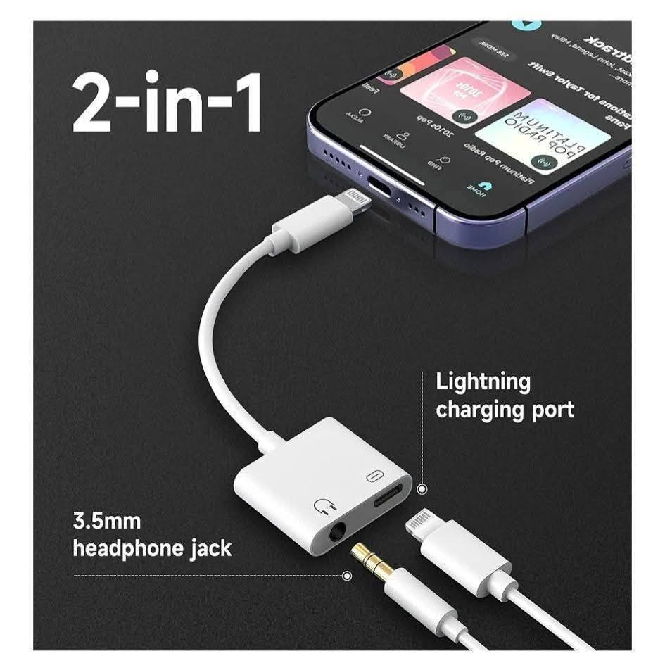 IMountek 8 Pin To 3.5mm AUX Audio Adapter Cord – For IPhone 13/12/11/XR/XS/X/8/7/6, 3.28ft Nylon Braided