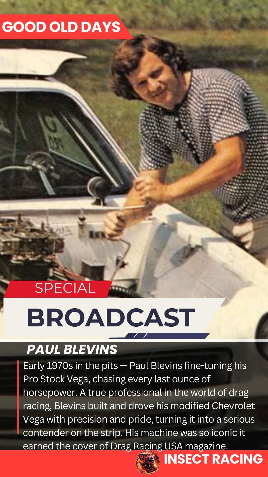 Insect - Early 1970s in the pits — Paul Blevins fine-tuning his Pro ...
