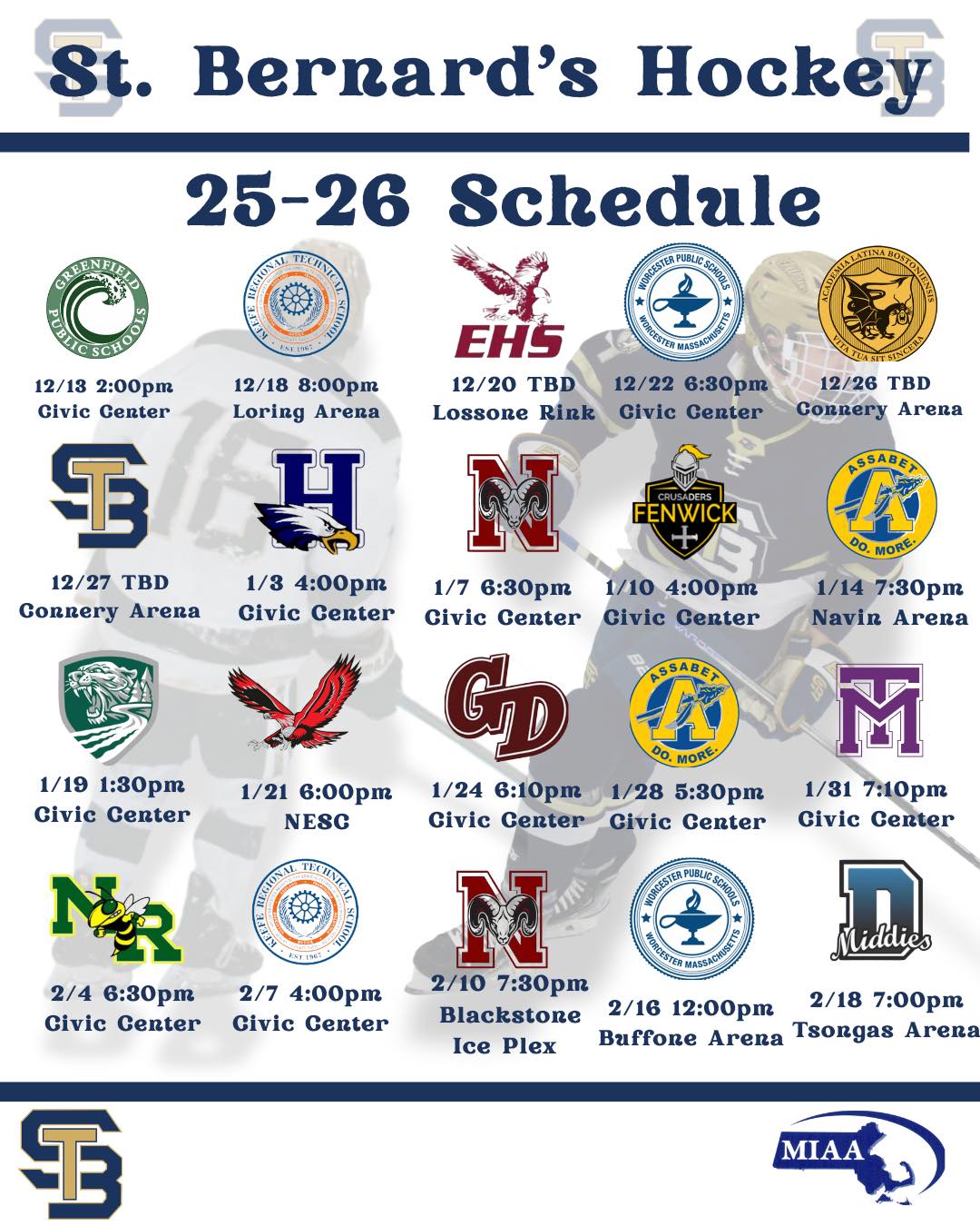 St. Bernard’s High School Ice Hockey | Fitchburg MA