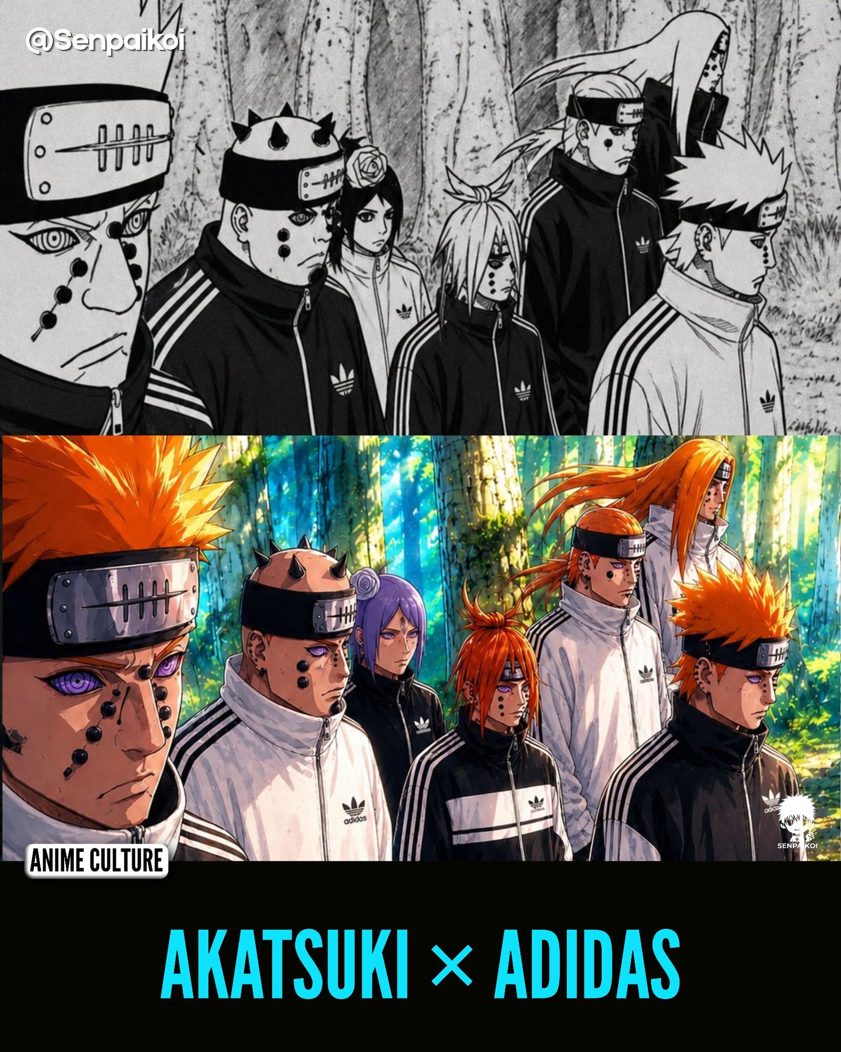 グール Check out how fire the Akatsuki members look rocking Adidas gear
