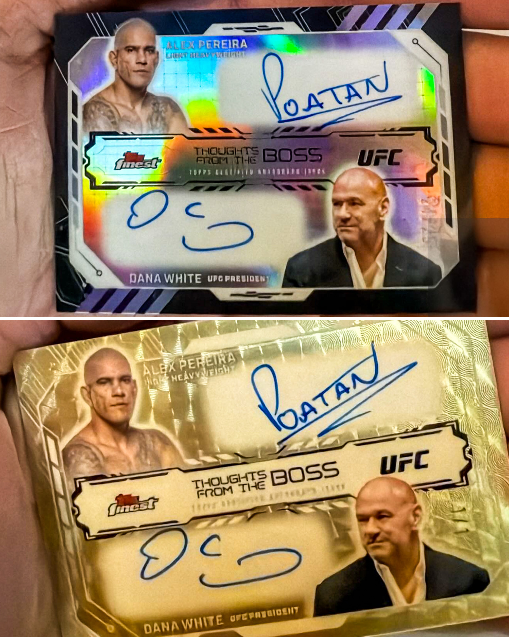 FIRST LOOK: Alex Pereira leaked his dual autograph card with Dana  display picture 1