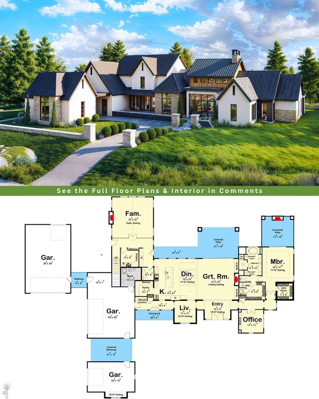 Dream - Take a tour of this Beautiful 5-bed Modern European Home Plan ...