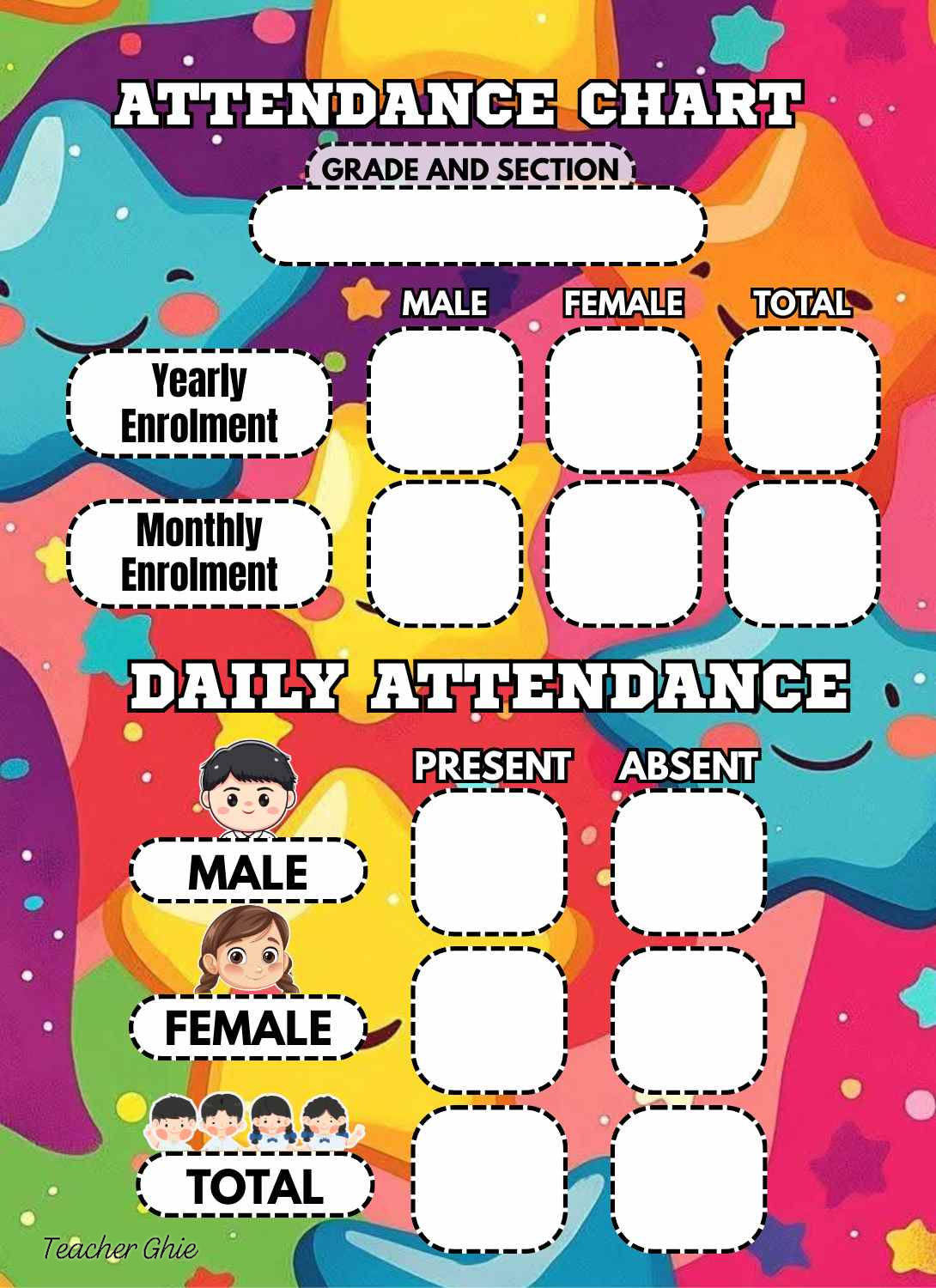 Teacher Ghie - ATTENDANCE CHART Teacher Ghie DO NOT... | Facebook