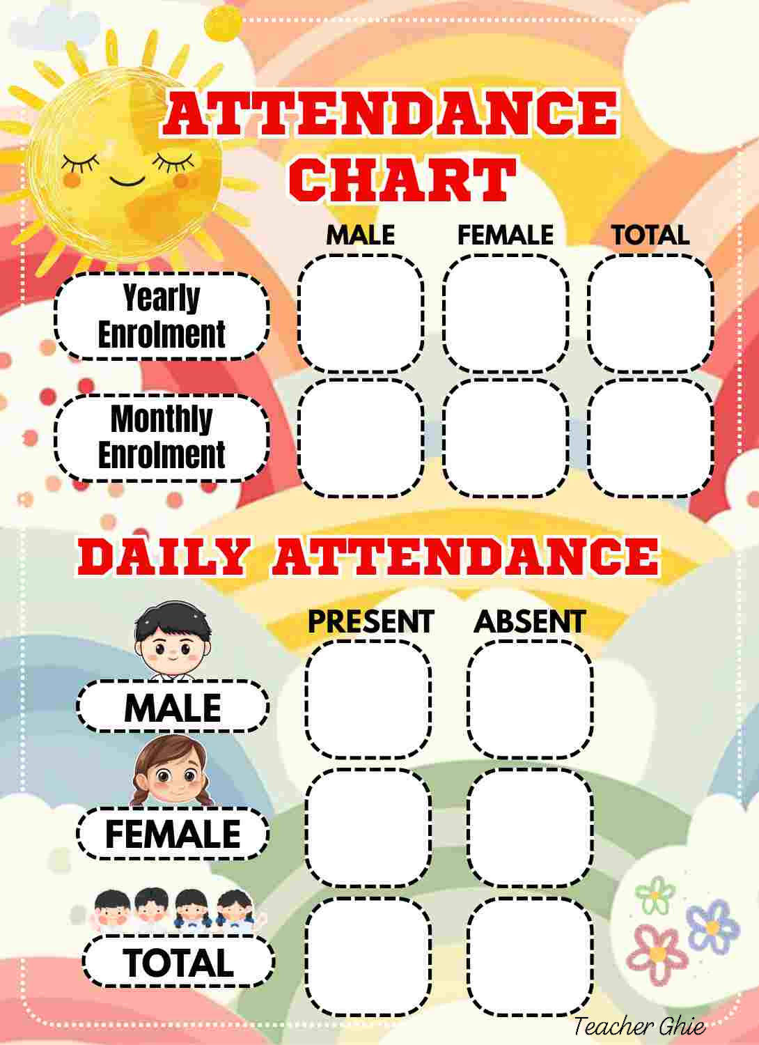 Teacher Ghie - ATTENDANCE CHART Teacher Ghie DO NOT... | Facebook