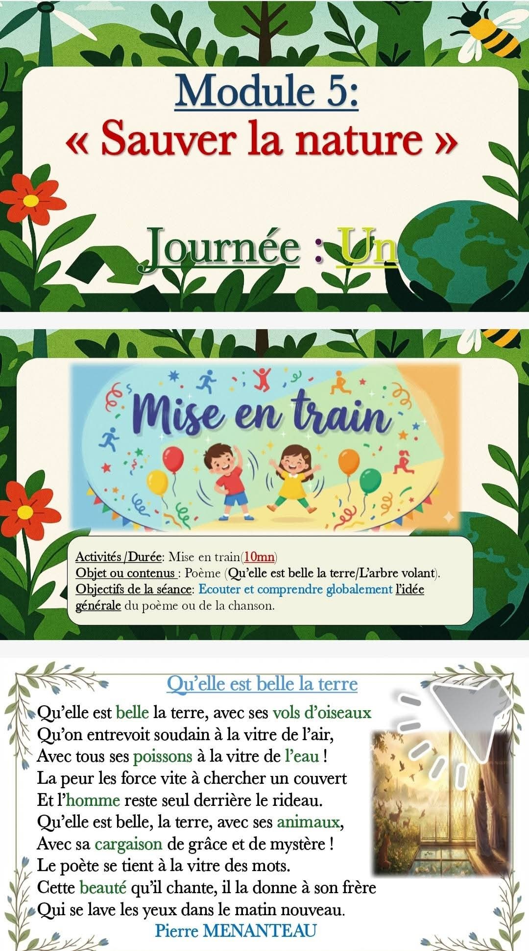 Primaire 1, 2, 3, 4, 5 et 6eme. | Module 5, sauver la nature | Facebook