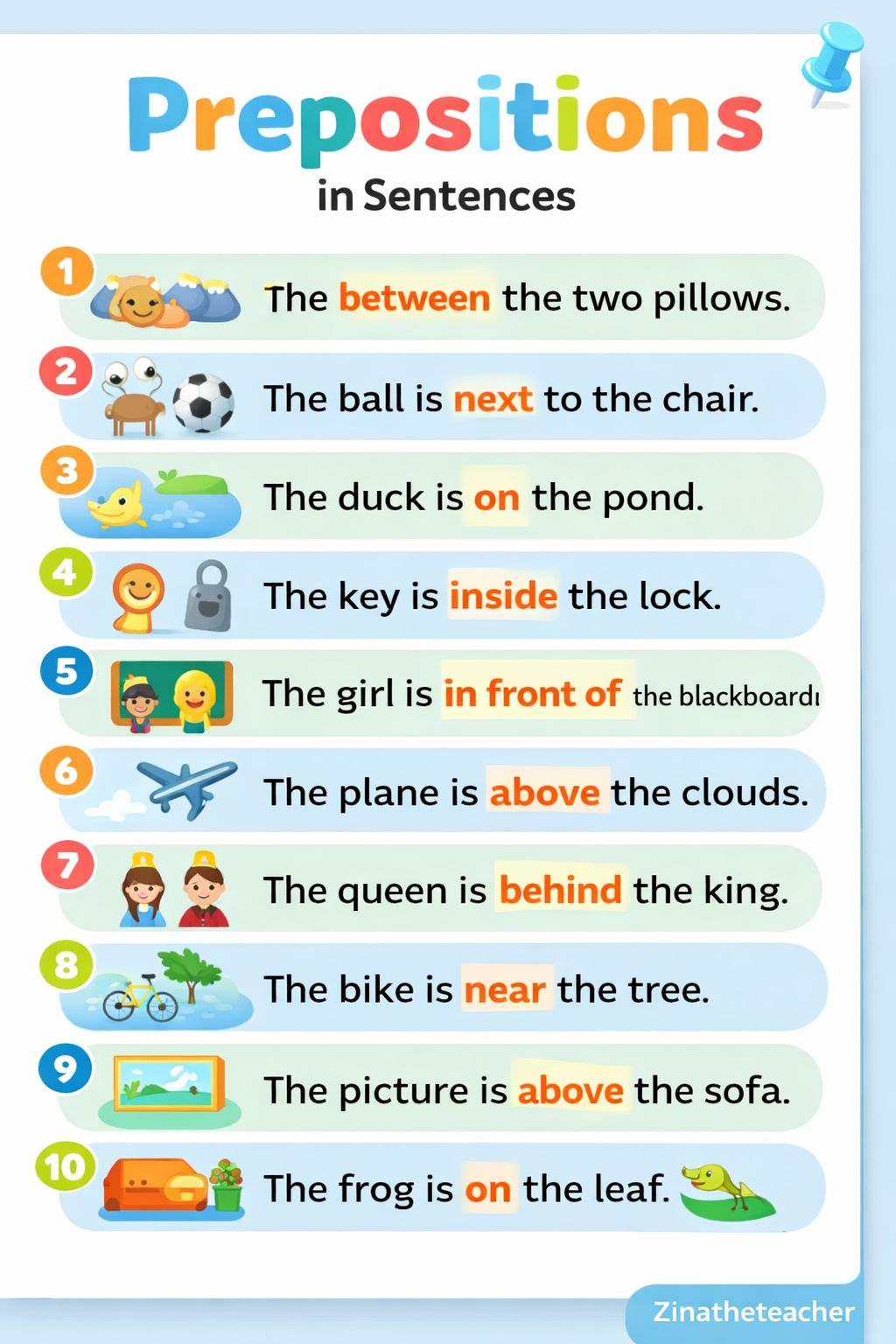 KINDERGARTEN WORKSHEETS & RESOURCES👨‍👩‍👧‍👧 | 📘 Prepositions in ...
