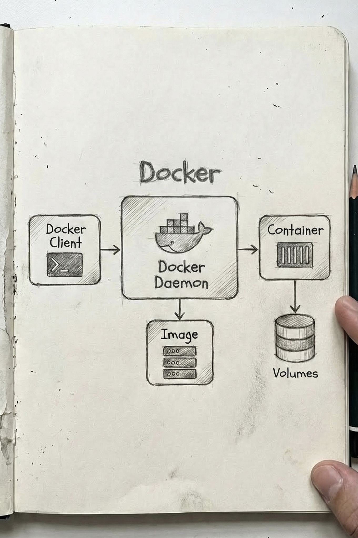 Hacker339 - Docker workflow – The Docker Client sends commands to the ...