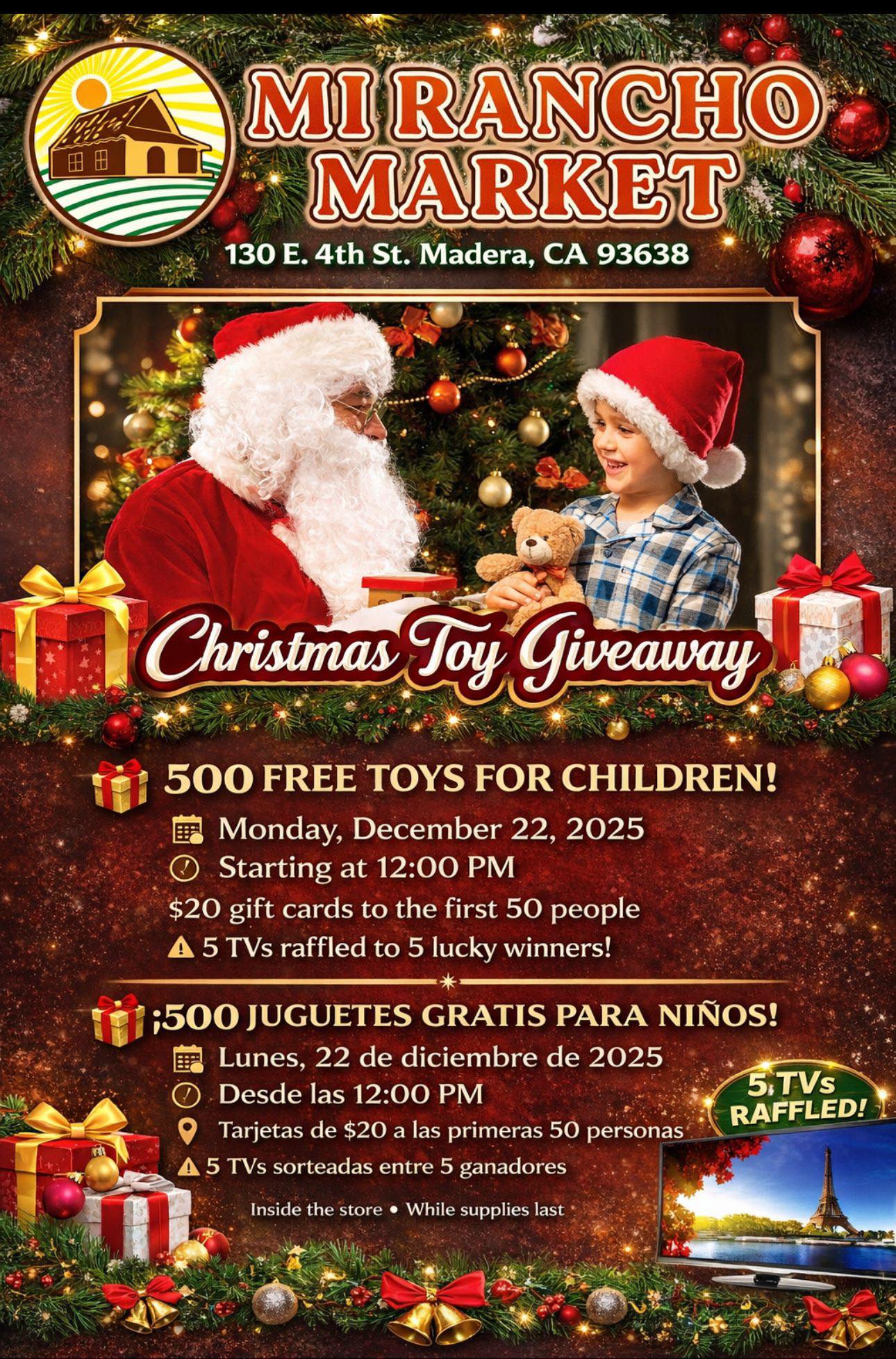 Mi - 🎅 Christmas Toy Giveaway at Mi Rancho Market! 🎄 We’re spreading ...