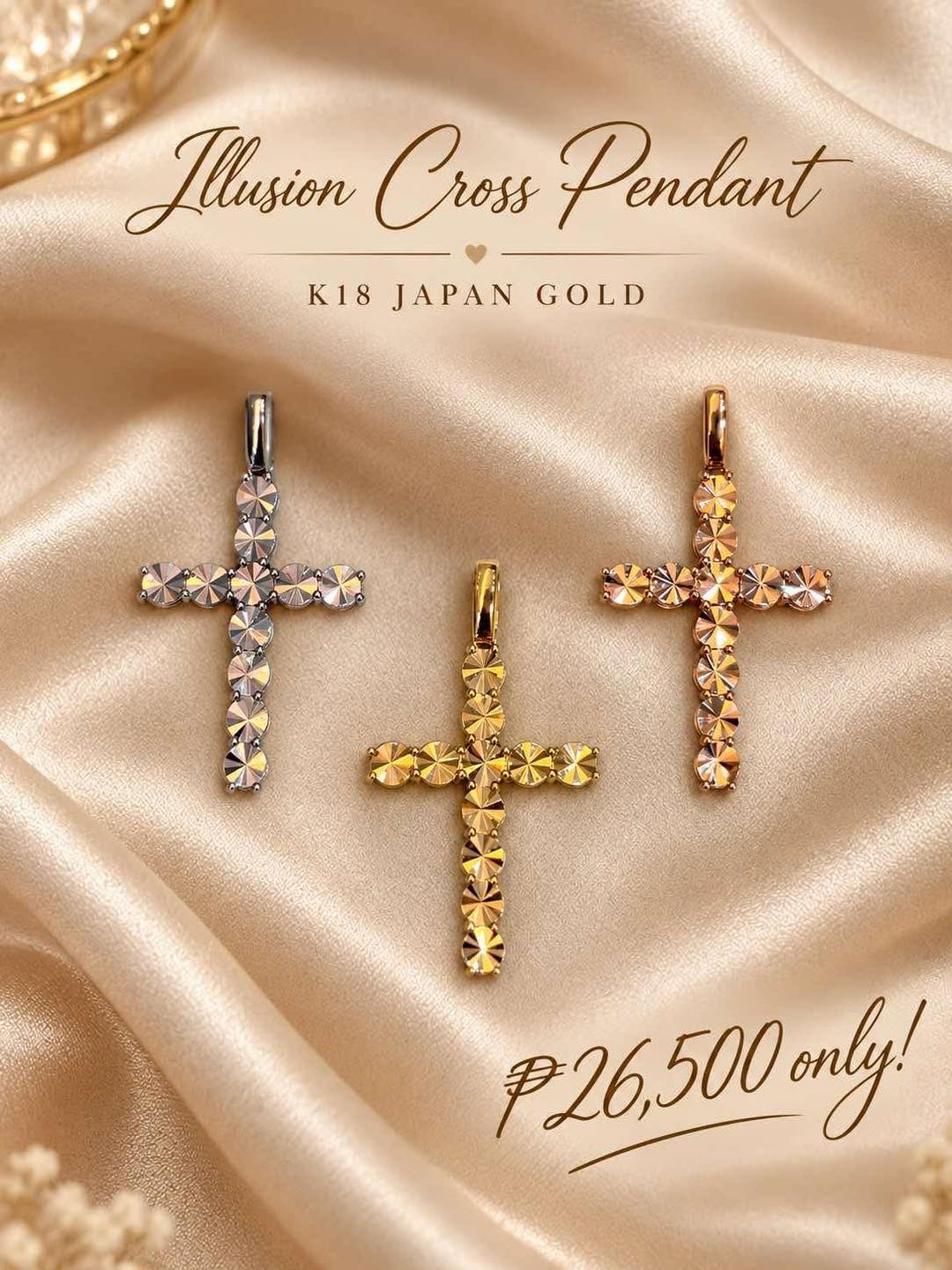 と*う様 k18 japan pendant illusion iLLUSION CROSS PENDANT🙏 K18 JAPAN GOLD