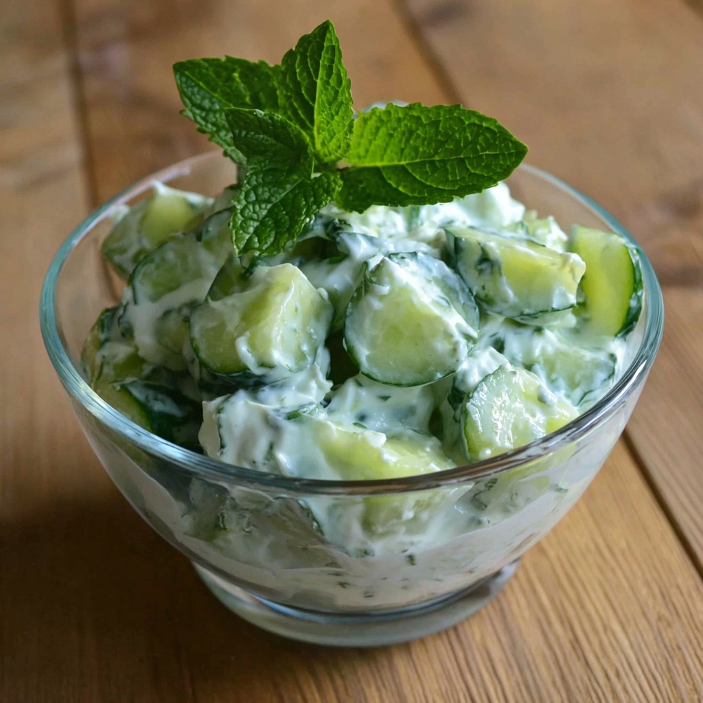 Belle - Salade de concombre au yaourt et menthe Pour 2 personnes Temps ...