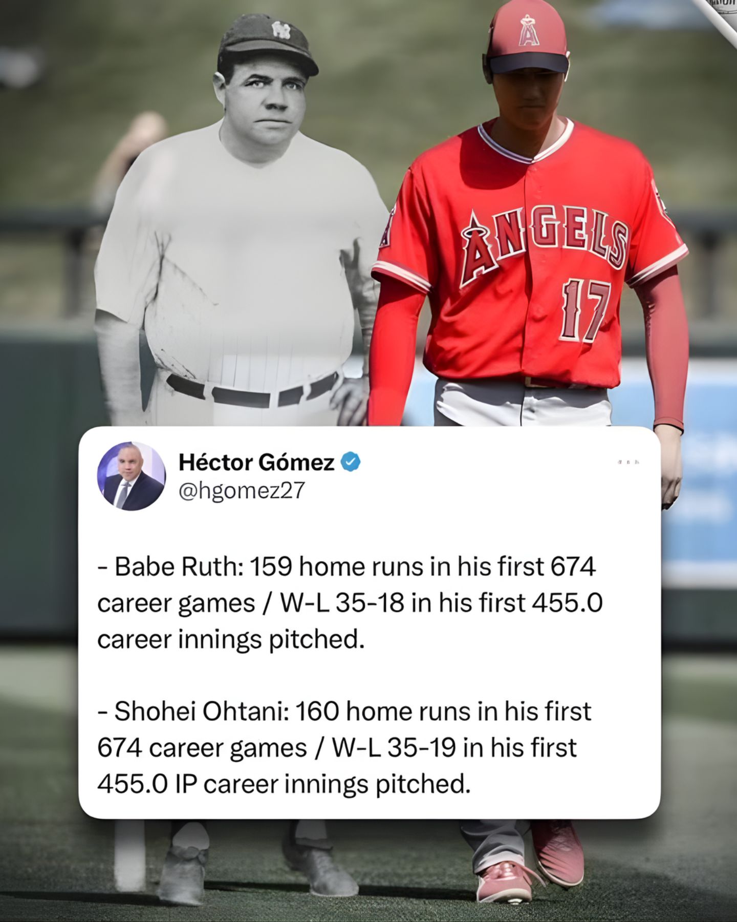 MLB - Ohtani & Ruth STATS after 674 games/455 IP?! My mind is BLOWN ...