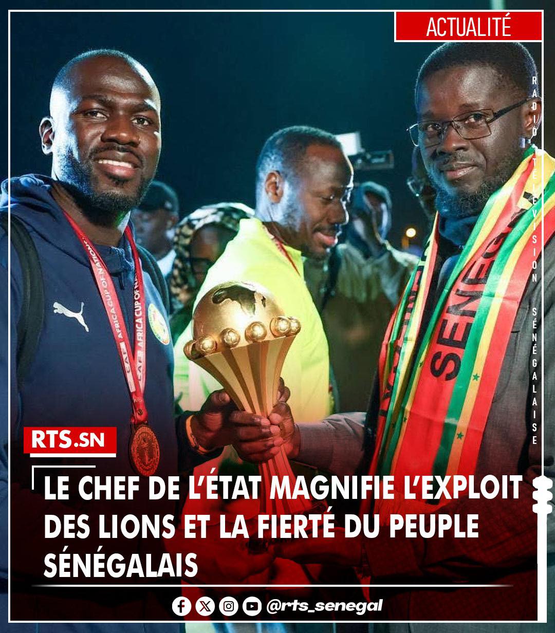 RTS INFO - À leur retour triomphal à Dakar, les Lions... | Facebook