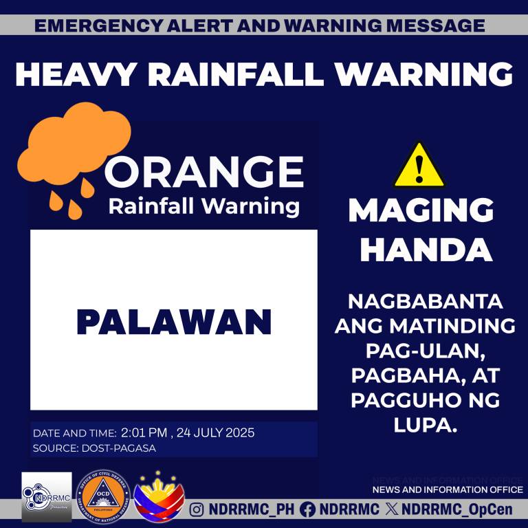 104.7 - PALAWAN PINAG-IINGAT NG NDRRMC SA MALAWAKANG PAG-ULAN AT ...