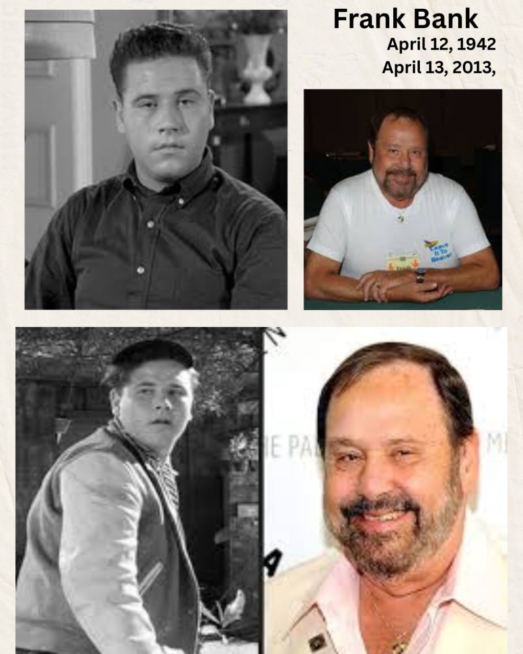 Classical - Frank Bank, born April 12, 1942, and passing on April 13 ...