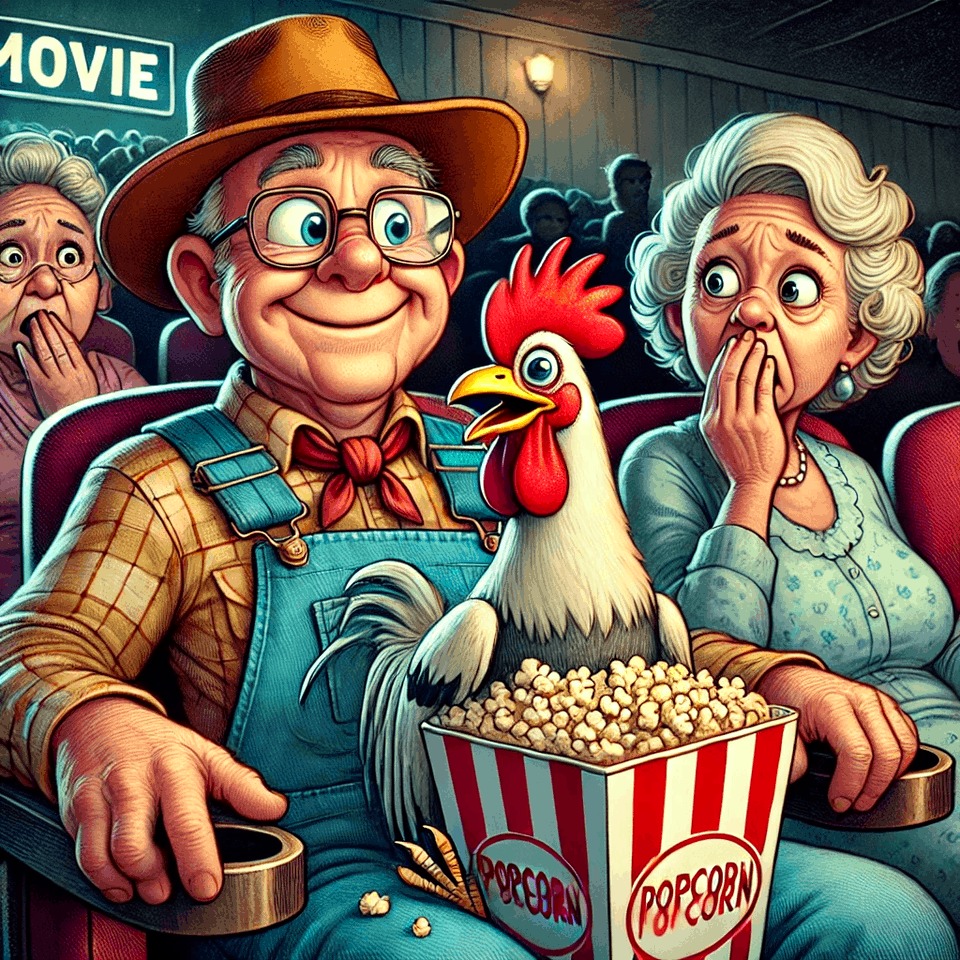 Story - *Hank and Rusty’s Movie Night* One evening, an elderly rancher ...