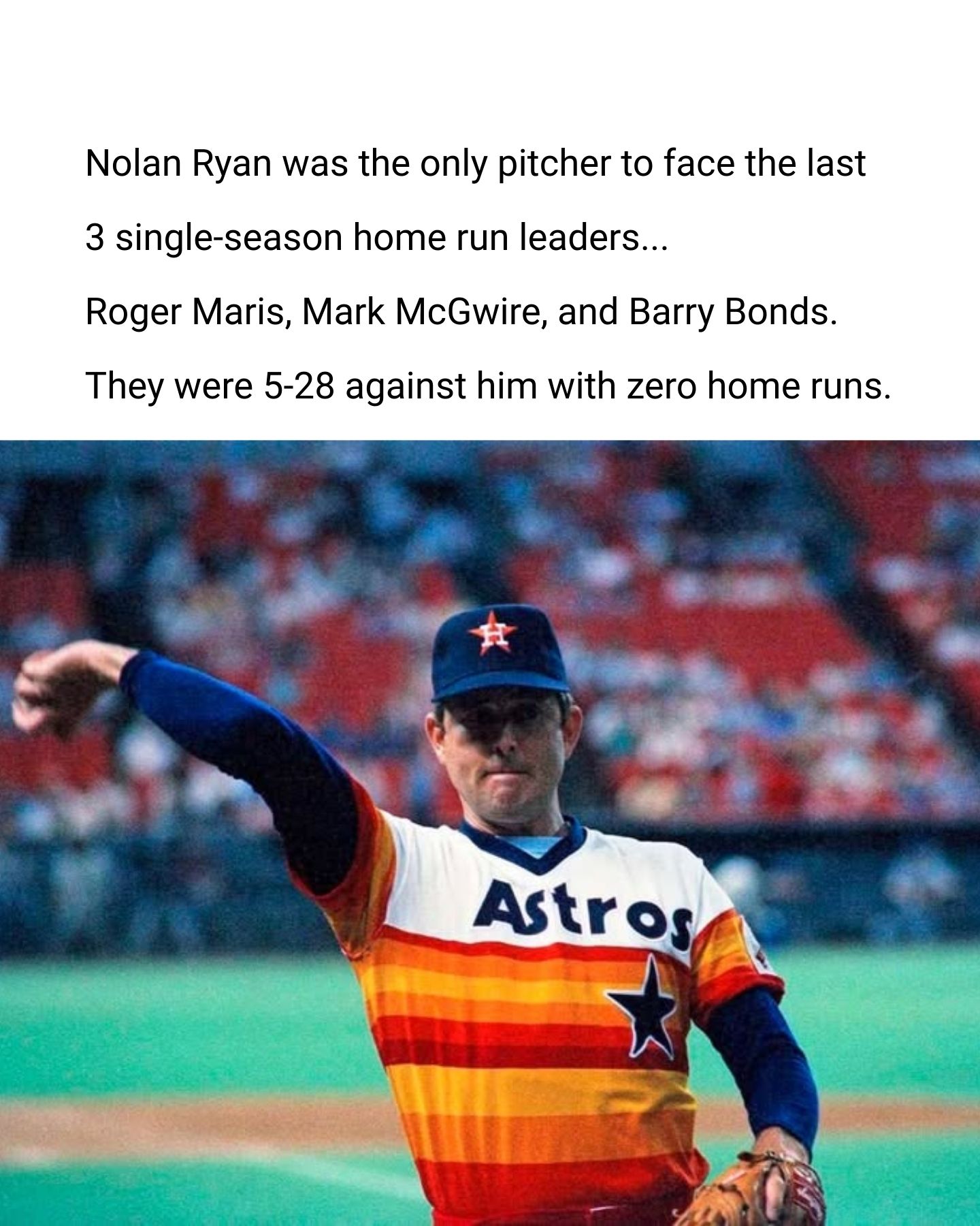 Cal Ripken Jr. Nolan Ryan Barry Bonds Crazy stat: Nolan Ryan was 