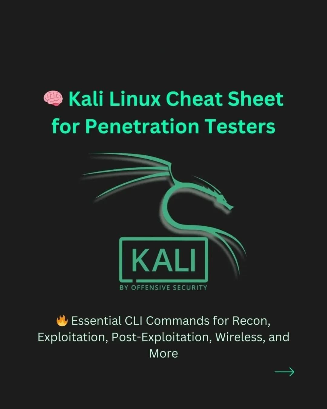 🐉 Kali Linux Cheat Sheet —... - Anastasis Vasileiadis | Facebook