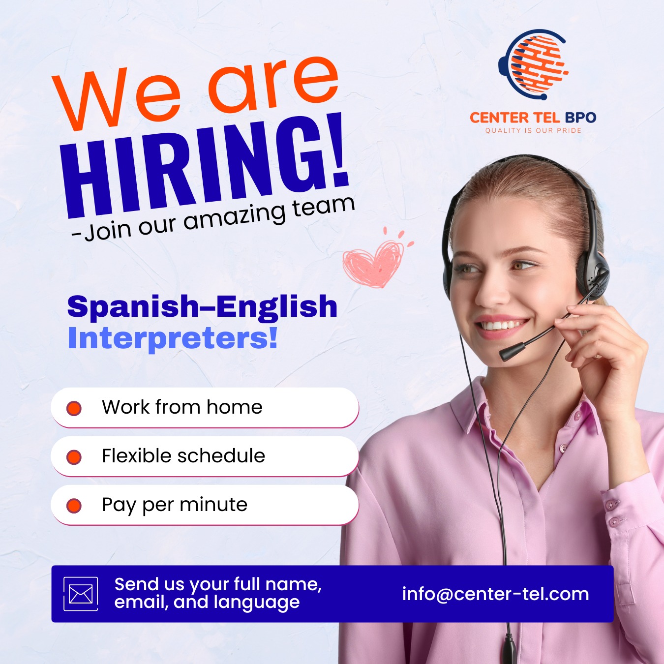🌎 Join our amazing team! We’re... - Center Tel BPO LLC. | Facebook