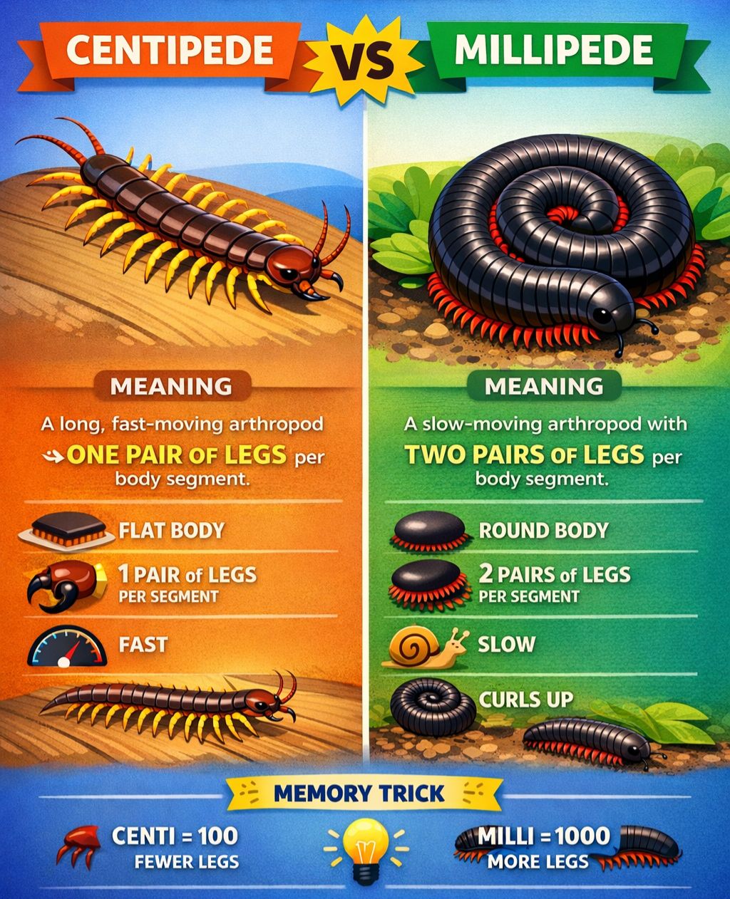Fluent - Not all “many-legged” creatures are the same! 🐛🔥 Centipede vs ...