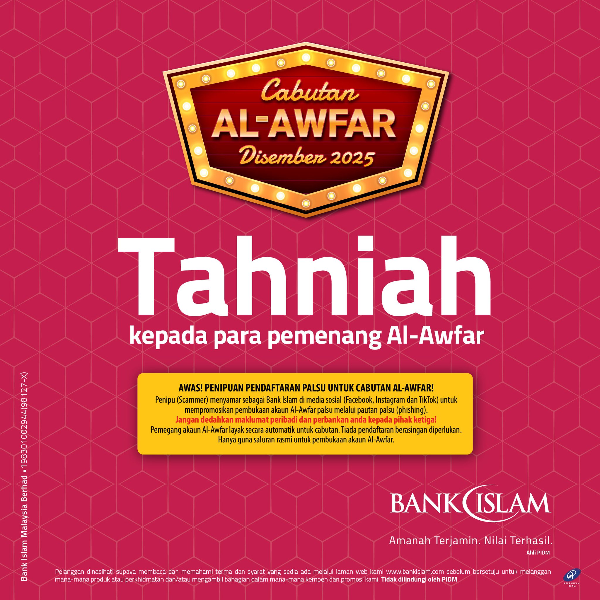 Tahniah kepada para pemenang... - Bank Islam Malaysia Berhad | Facebook