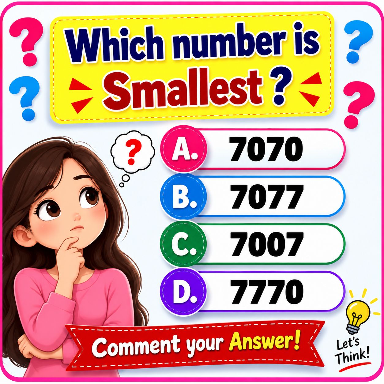 Which number is Smallest? #quiz #learn #viral