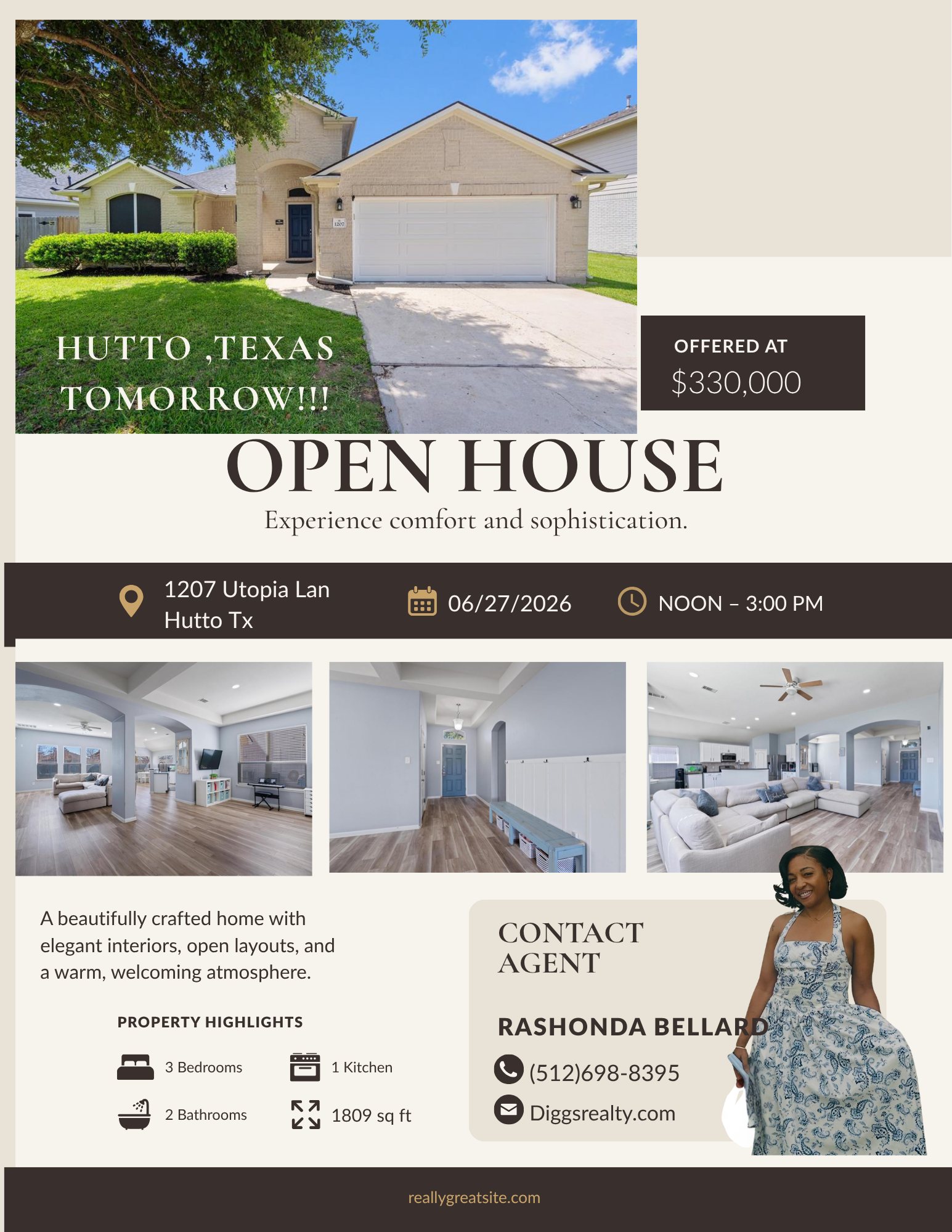 Open House Tomorrow From NOON- 3pm Located in the Enclave at