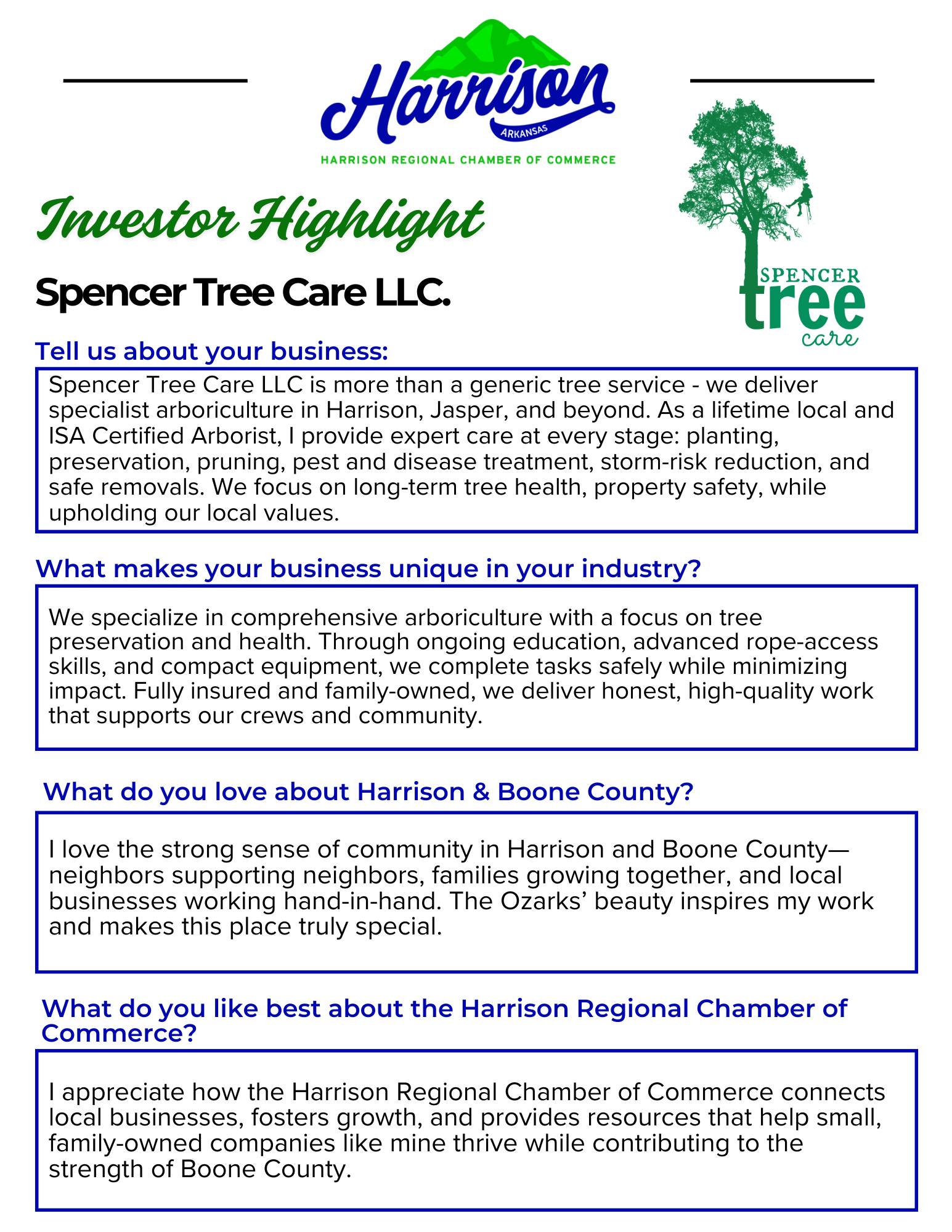 Spencer Tree Care LLC | Harrison AR